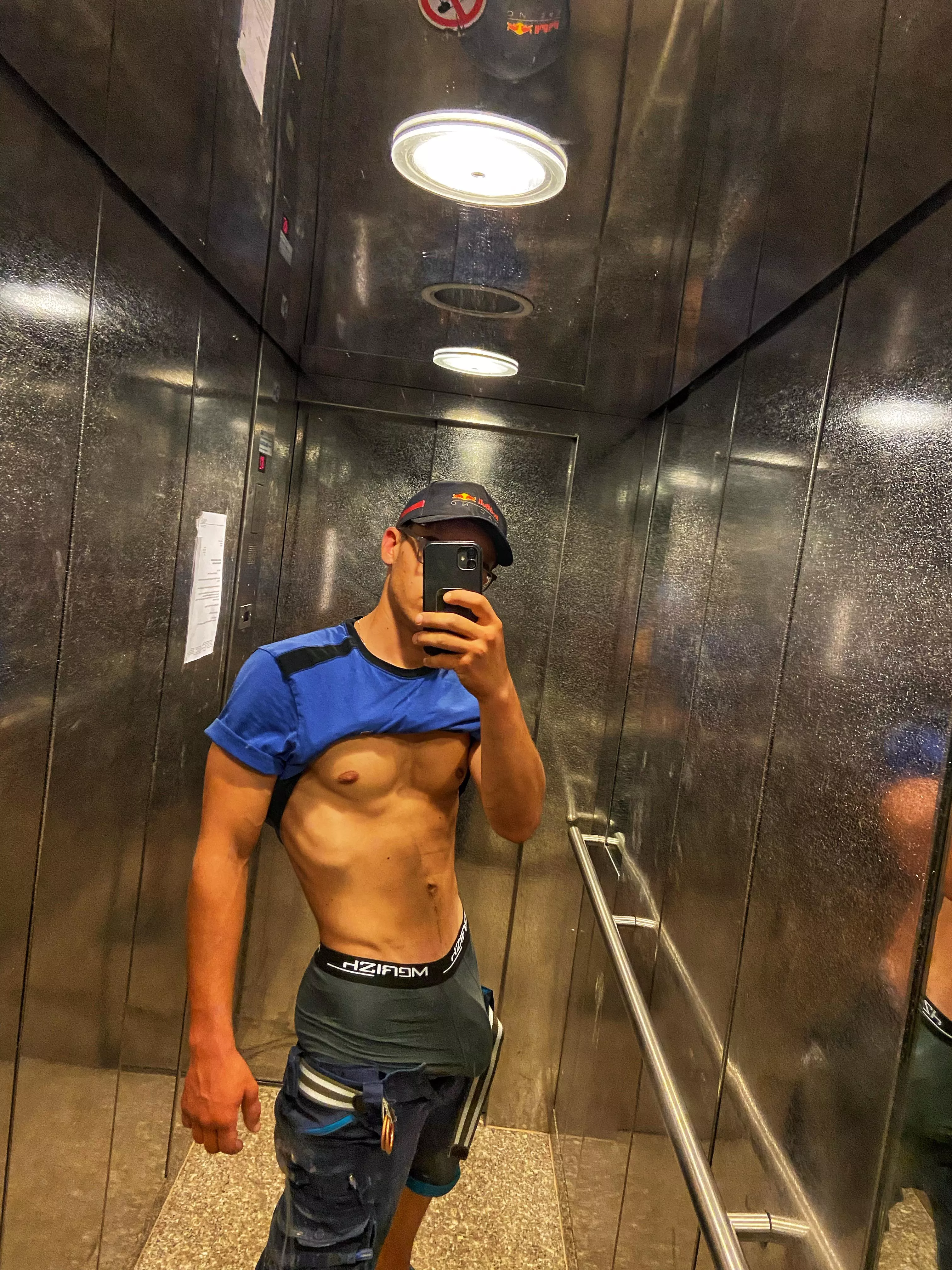 Super risky elevator shot ðŸ¤­ what would you do if you run into me like that? ðŸ˜