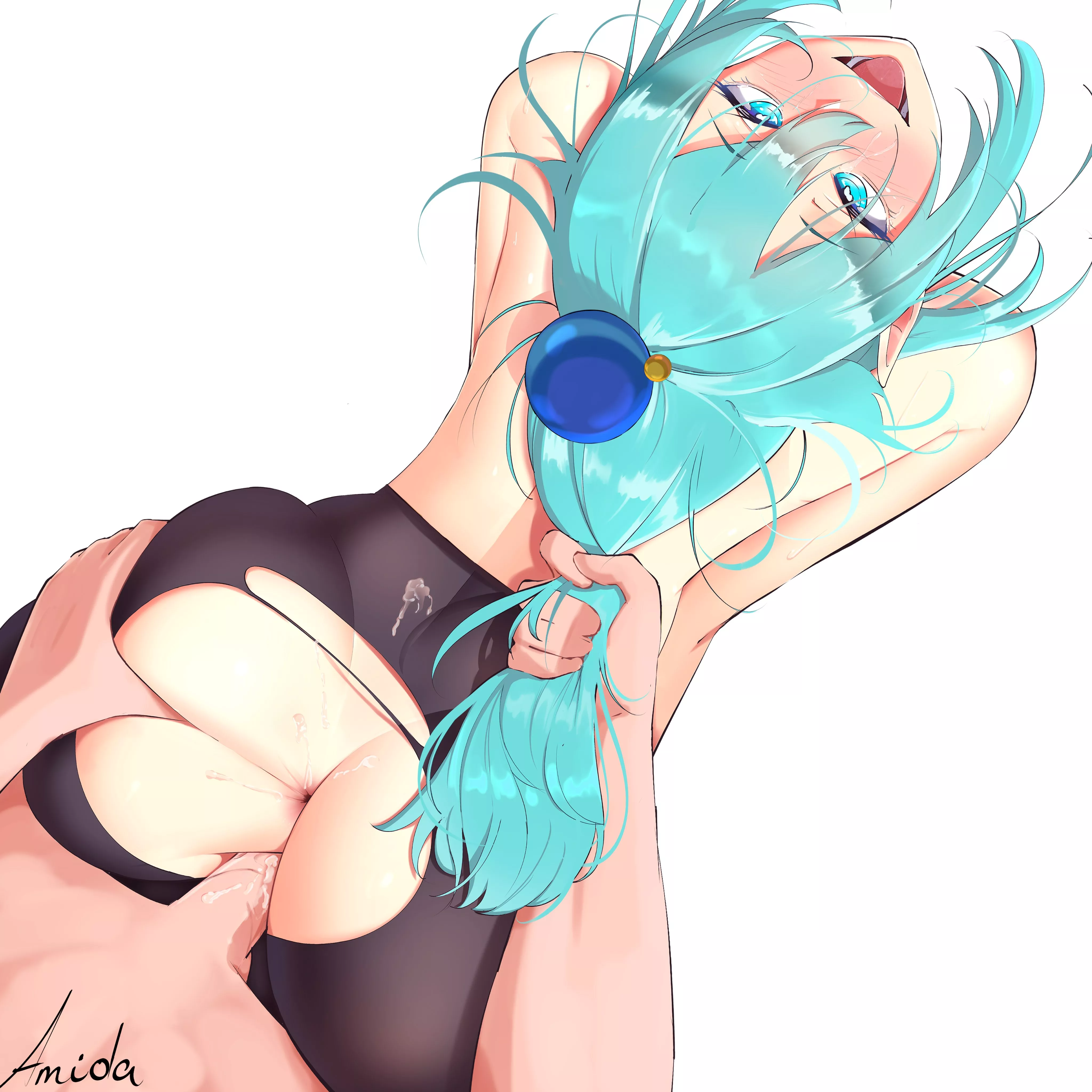 Fucking a horny Aqua from behind