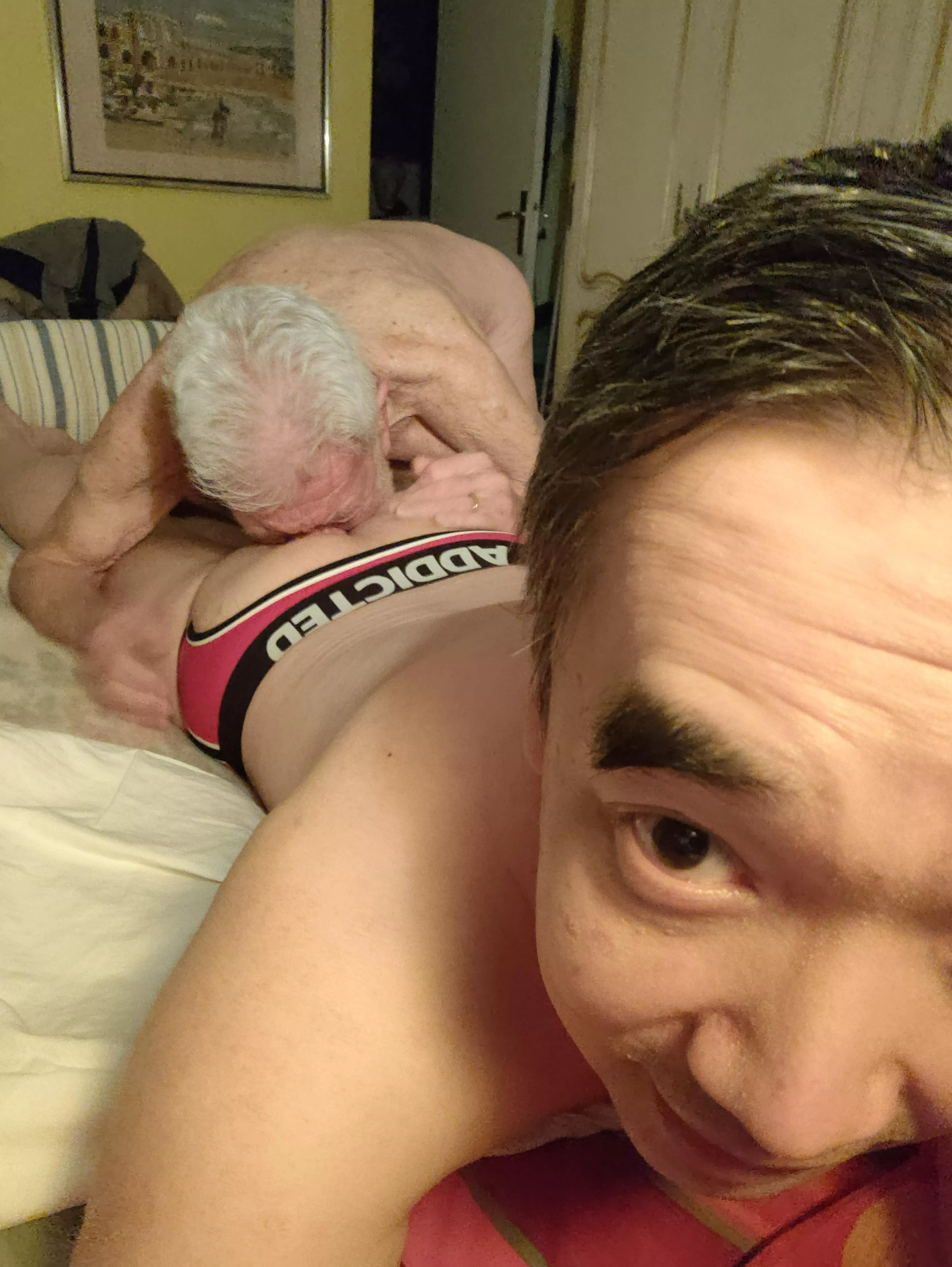 my 83 yo grandpa eat my boy pussy