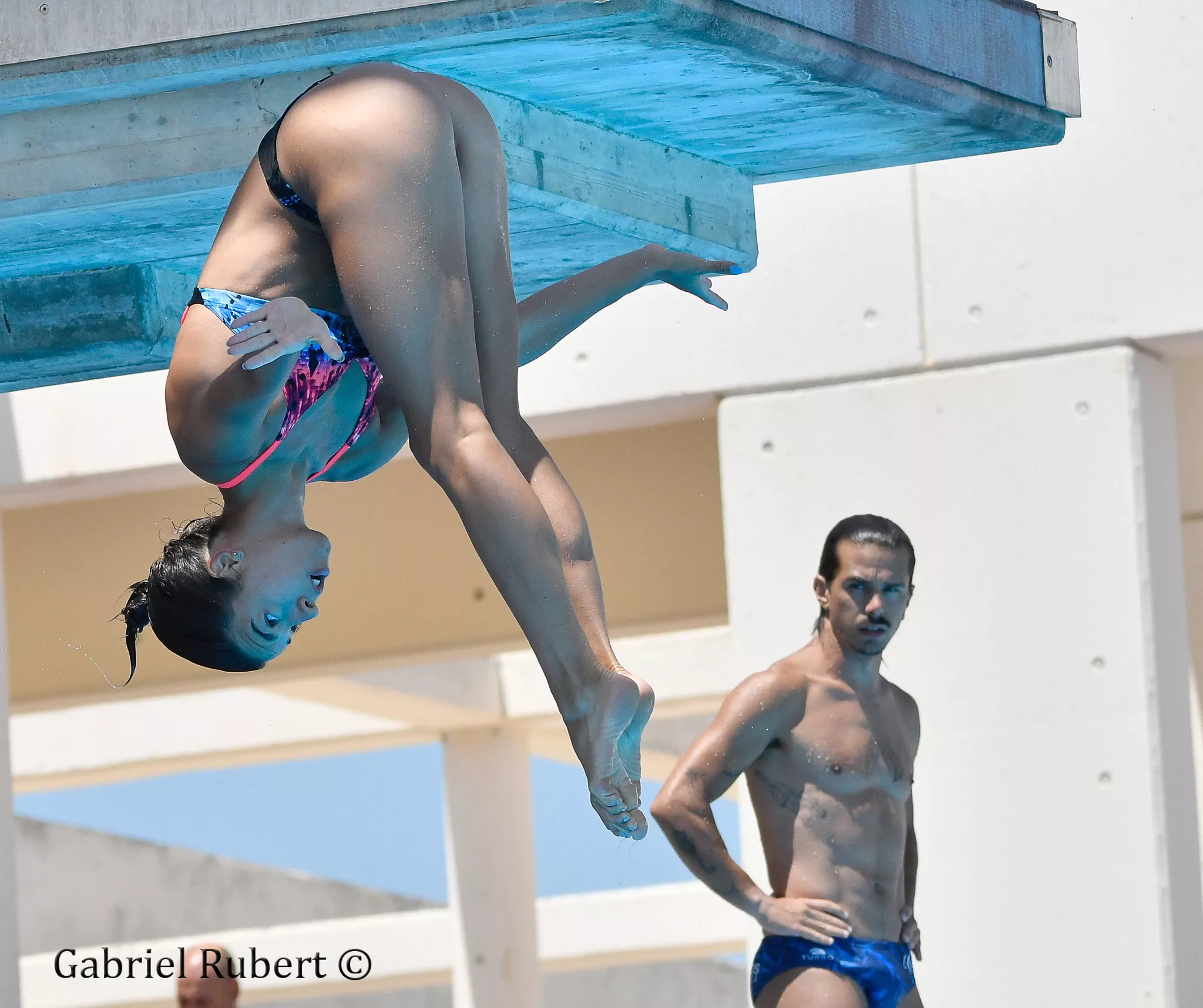 a diver admiring a fellow diver