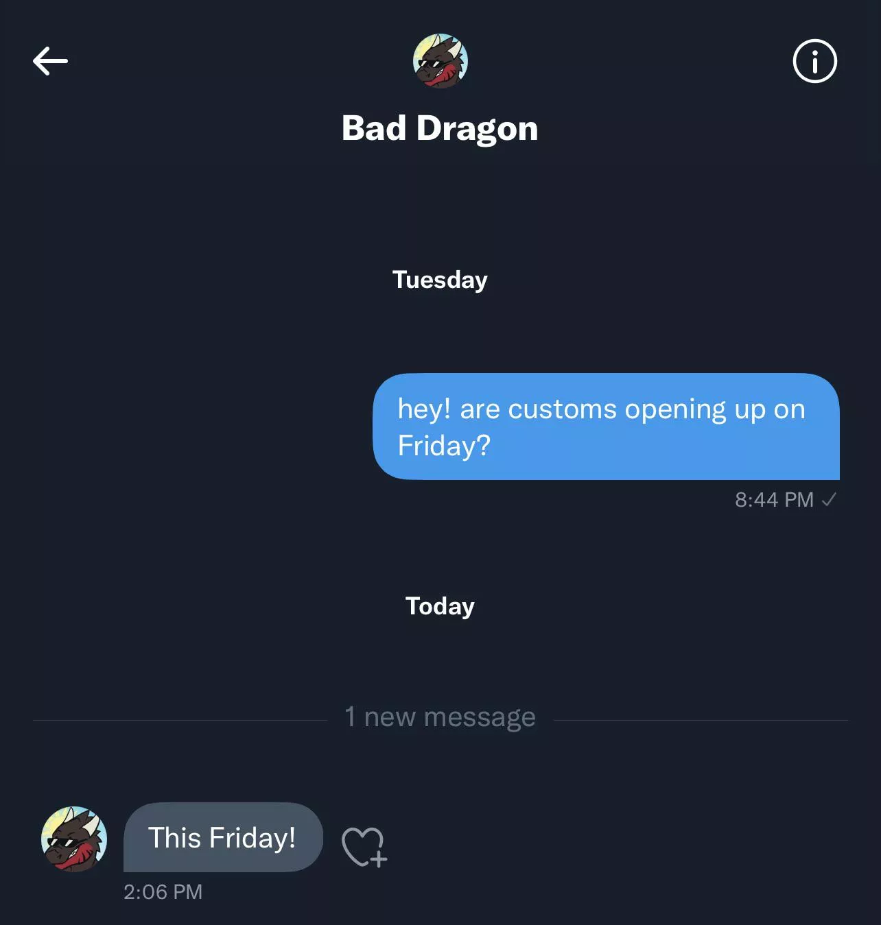 BD confirmed that customs will open next Friday the 12th! I messaged them earlier this week about yesterday but they just replied!