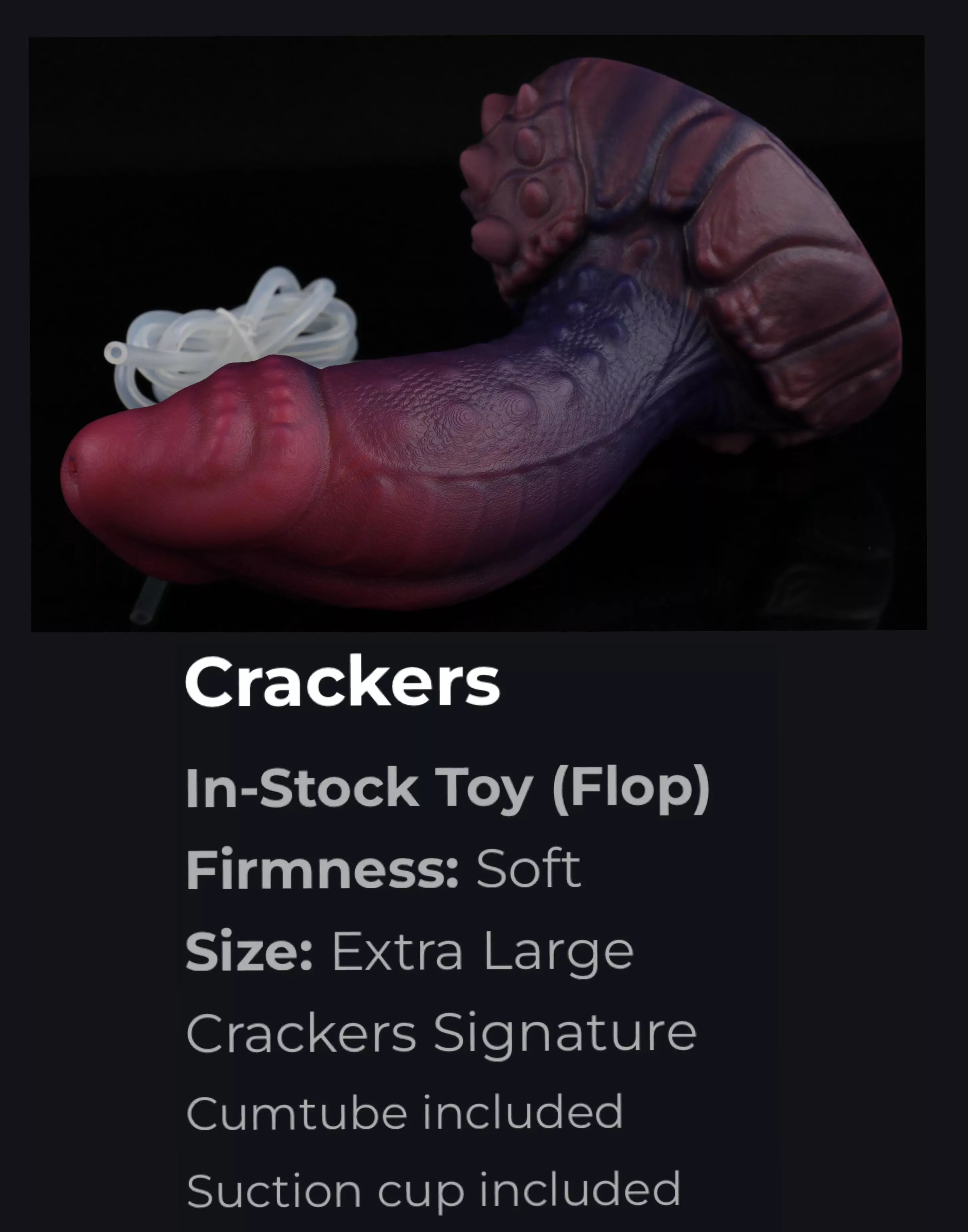 Canâ€™t believe I snagged this in a drop! Crackers XL is one of the first BDâ€™s I ever saw and is ultimately what drove me towards purchasing any BD Toys! I know itâ€™s going to be a long while until I can hilt this Soft beast, but I canâ€™t wait! ðŸ˜ð