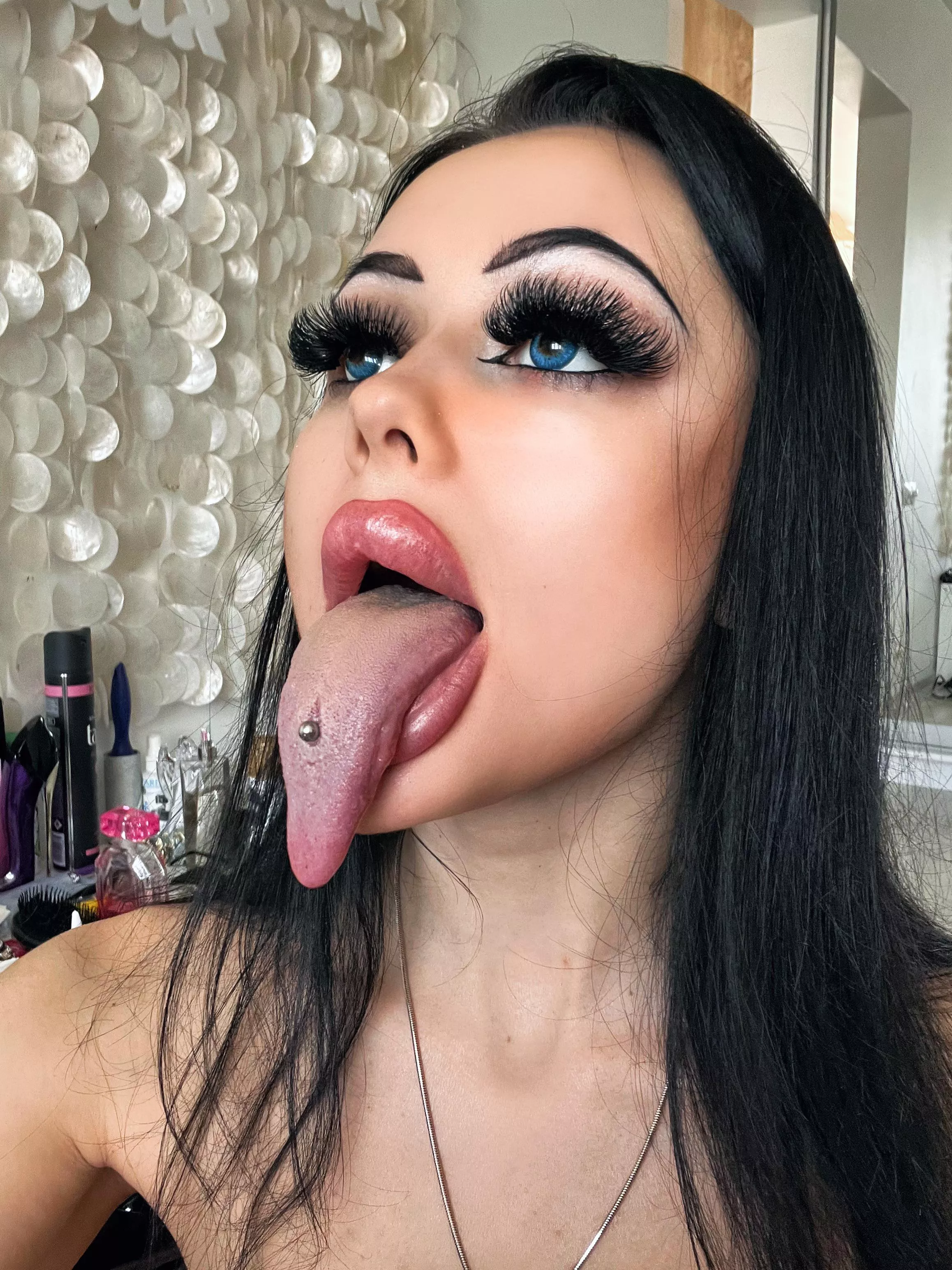 Long pierced tongue