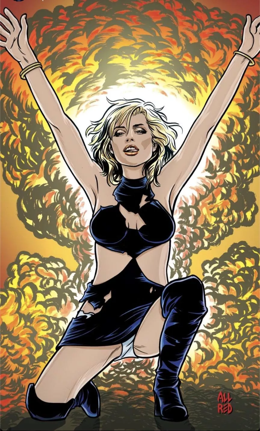 Debbie Harry by Michael Allred, promo art for [Blondie: Against All Odds graphic novel]