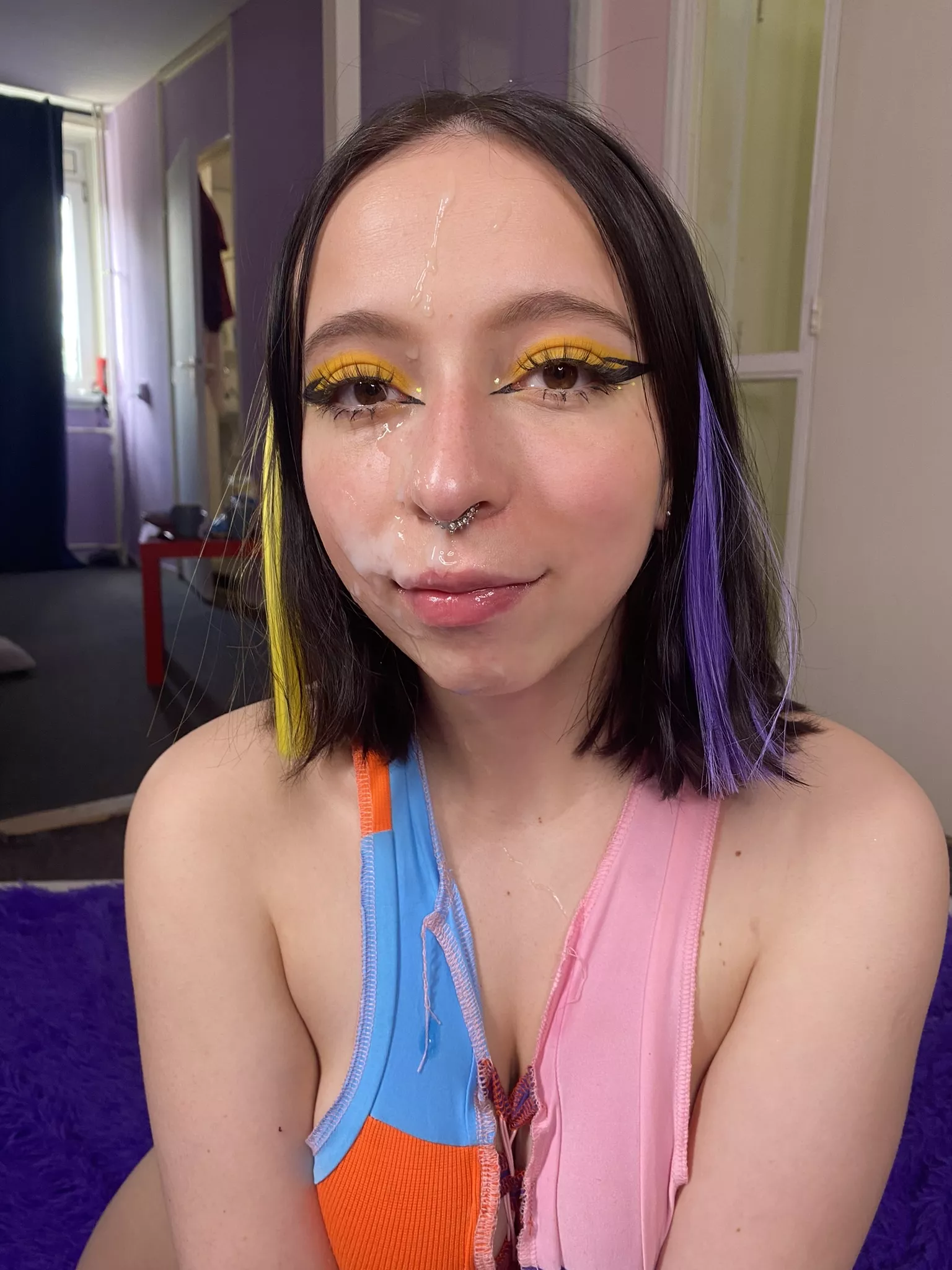 Feel cute with cum on my face