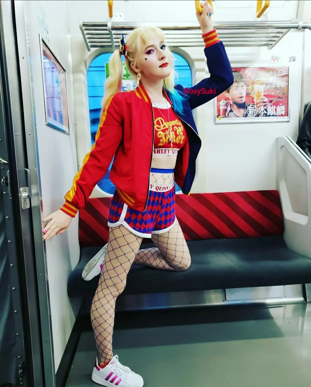 Harley Quinn on a train