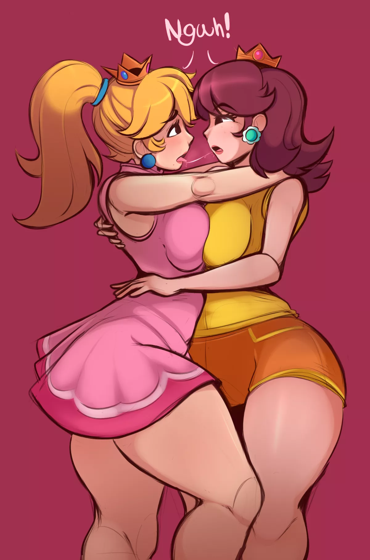 Daisy x Peach Shared Kiss (Ferdinandusdart)