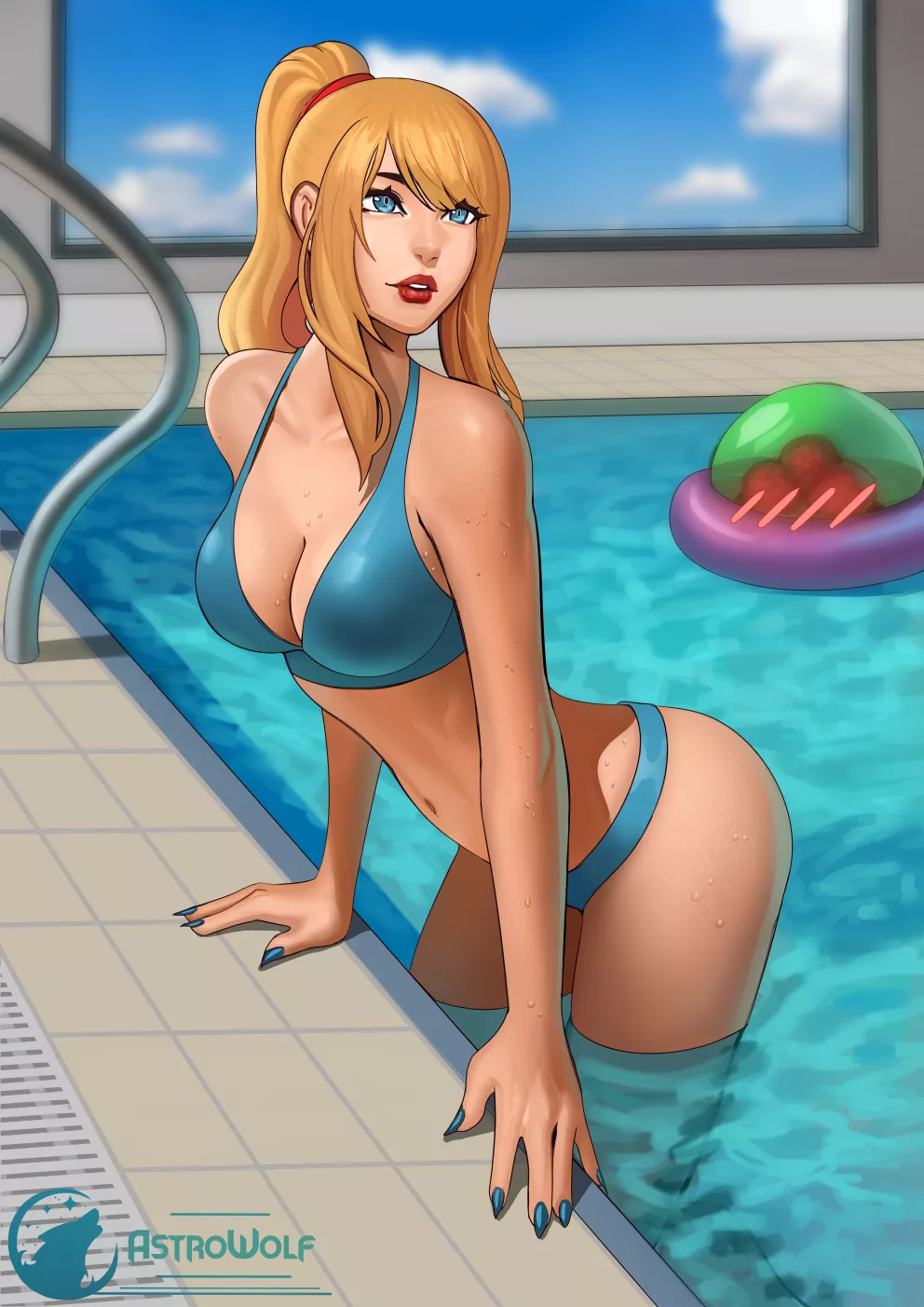 Samus poolside (AstroWolf)