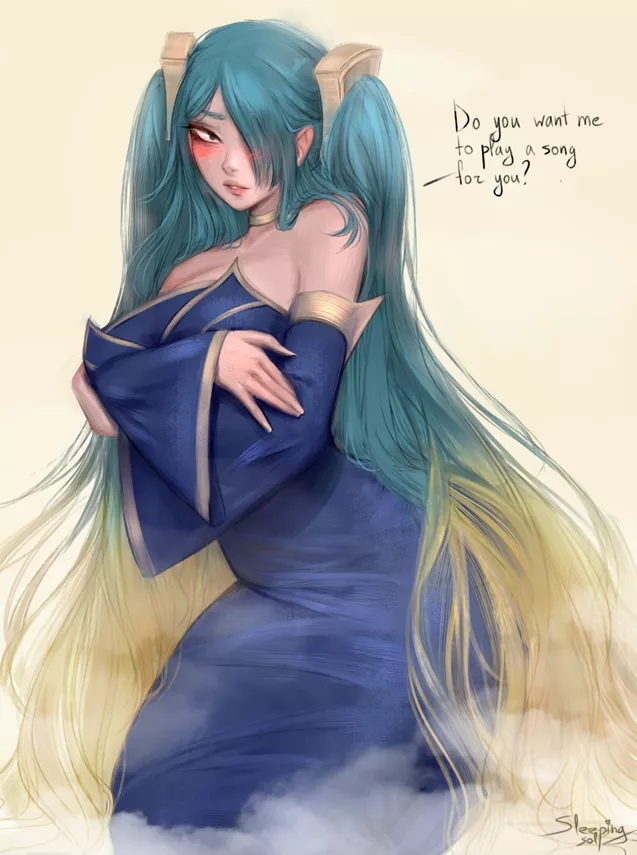 Sona acting all playful :> (SleepingSol)