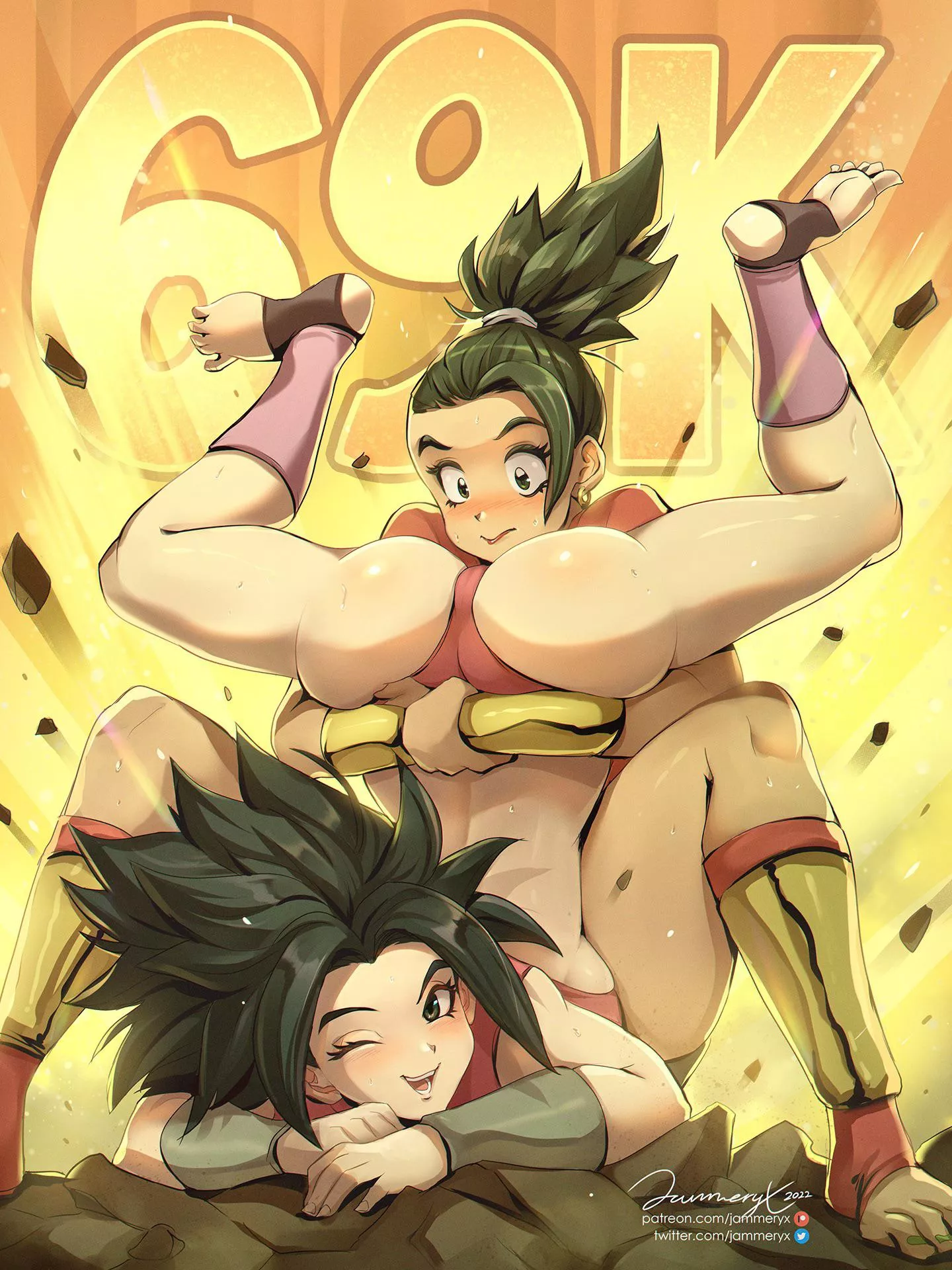 Caulifla and Kale celebrating the 69K (Jammeryx art)