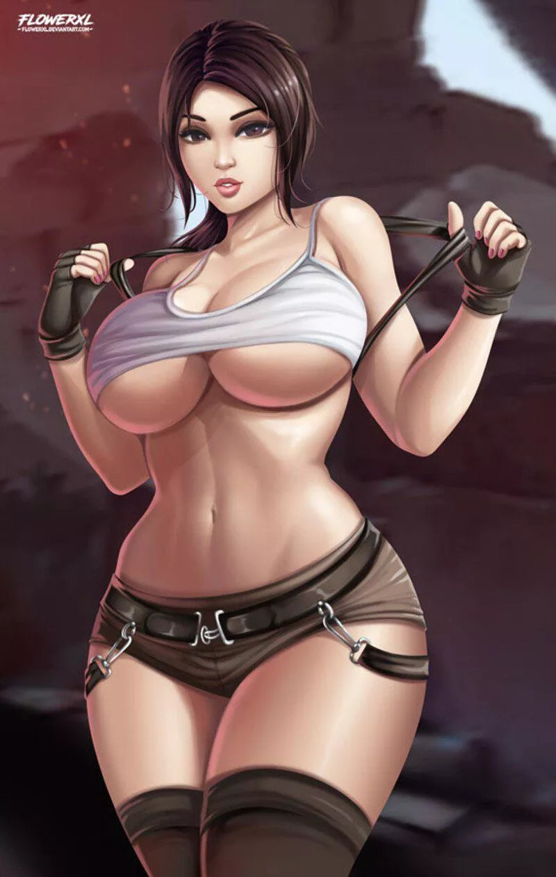 (FlowerXL) Lara Croft is so thicc damn!