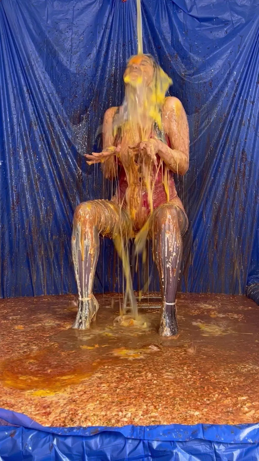 I canâ€™t even describe what a 15 litre bucket full of raw eggs poured over my head and slipping inside my lingerie felt like!! Just unreal sensations!!! This humiliation Sploshing session was unbelievable Xx