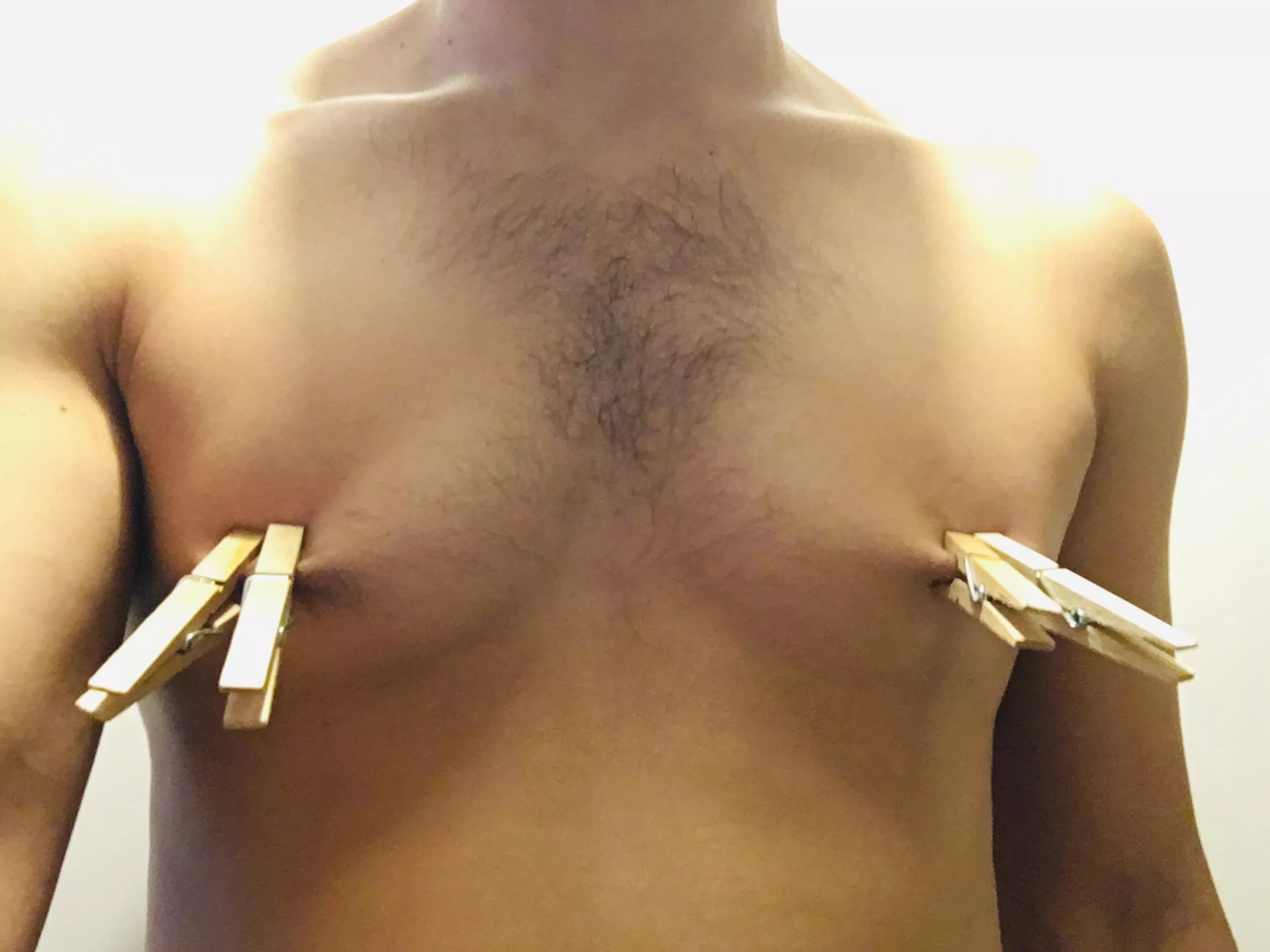 I was challenged to put clothespins on my â€˜nipsâ€™ for 15 minutes by a lovely Redditor. It hurt, but I did it ðŸ˜Š