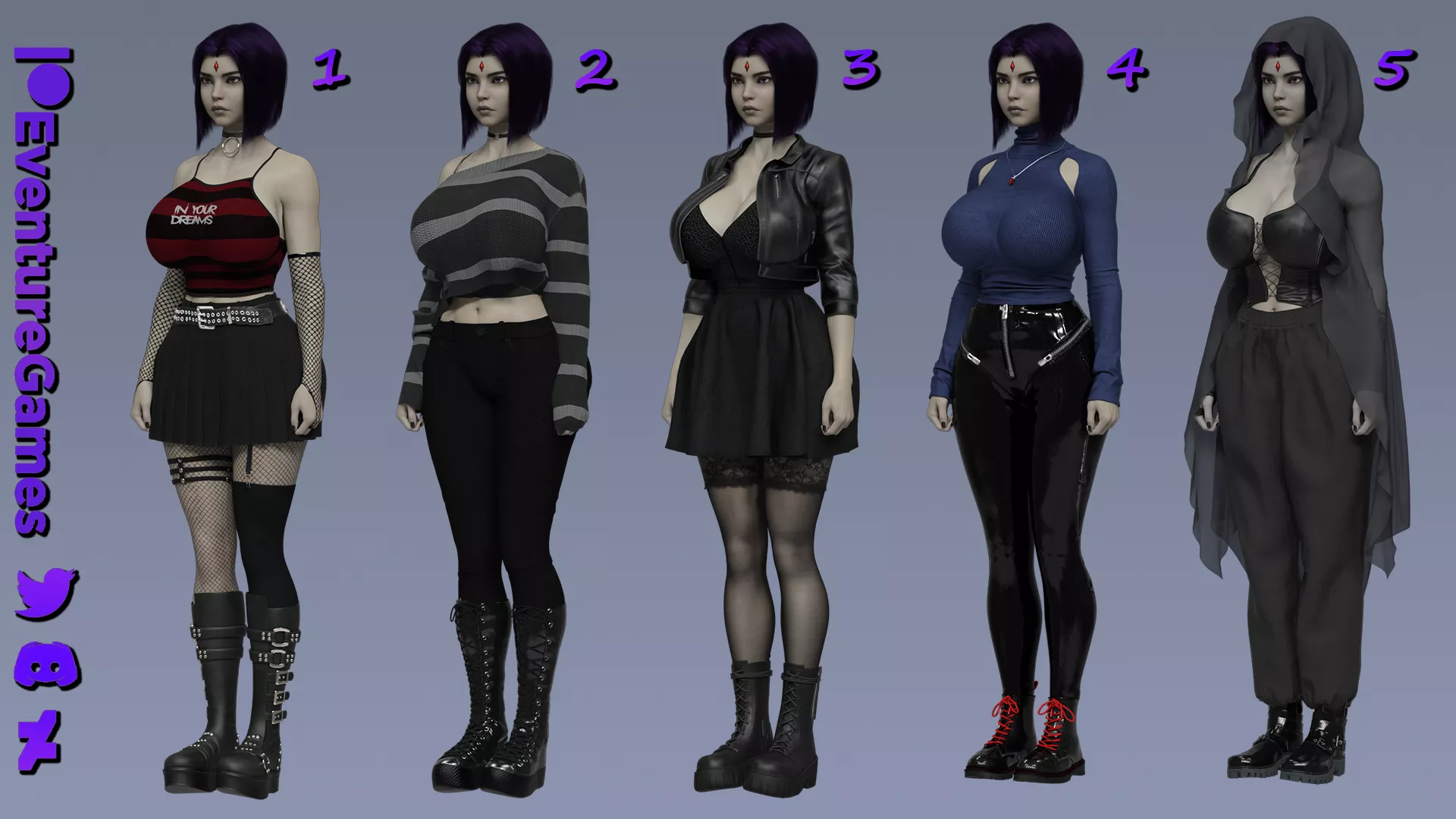 Raven Streetwear Outfits - Voting in comments! (Eventure Games)