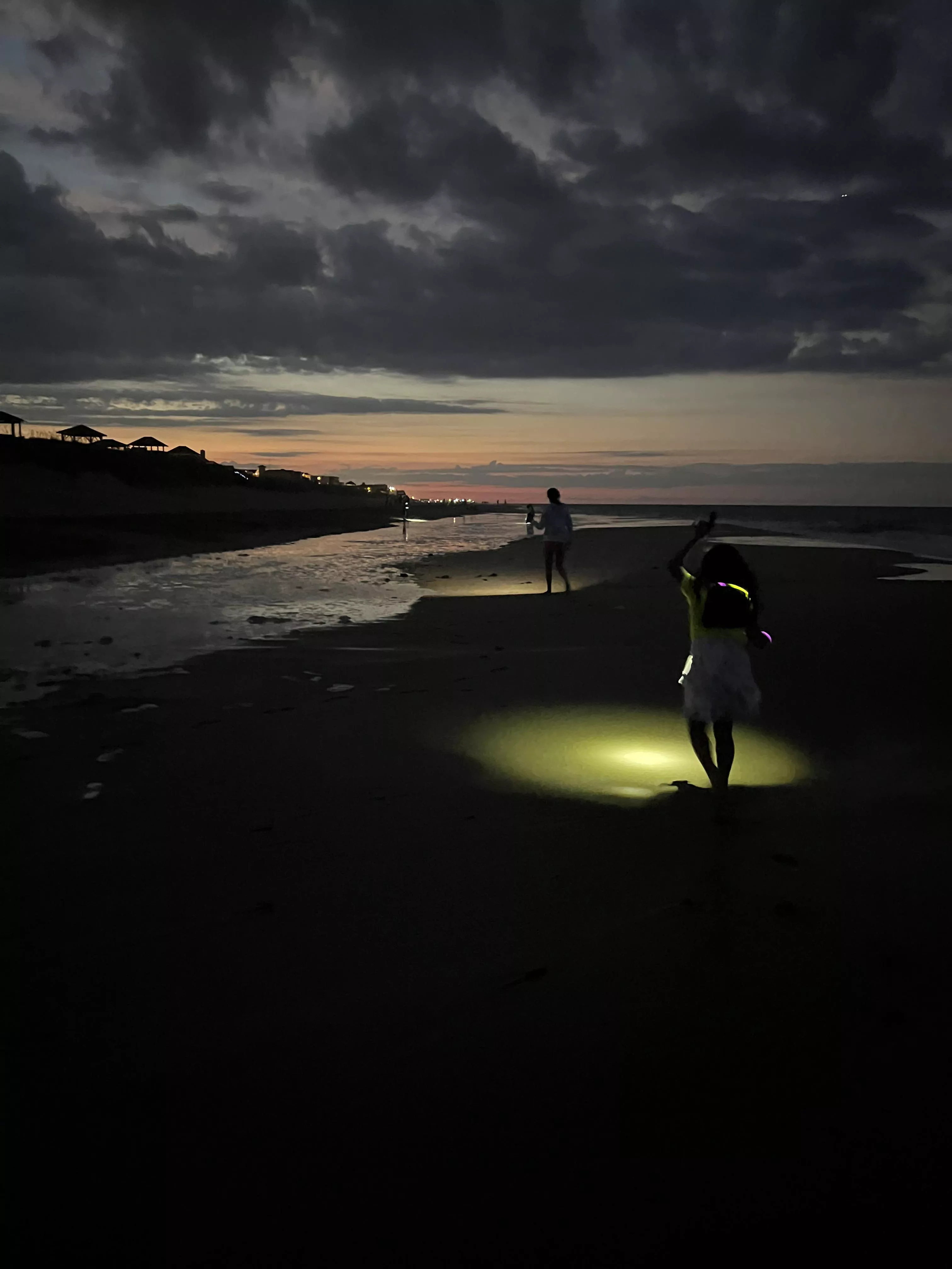 Sunset beach walk along the OBX