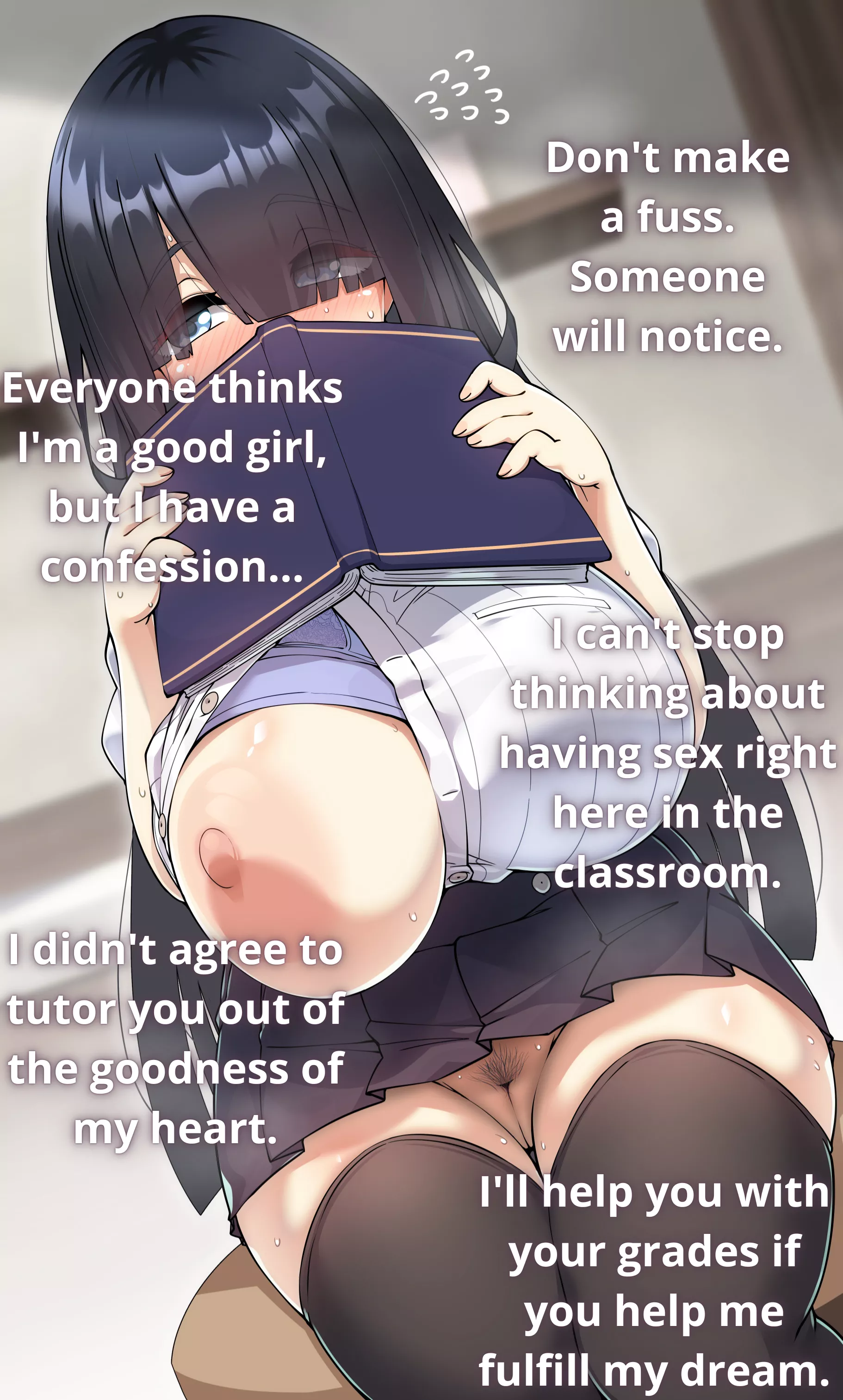 A kind classmate volunteers to tutor you. However, she's not as innocent as she seems. [Tutor] [School] [Upskirt] [Vanilla]