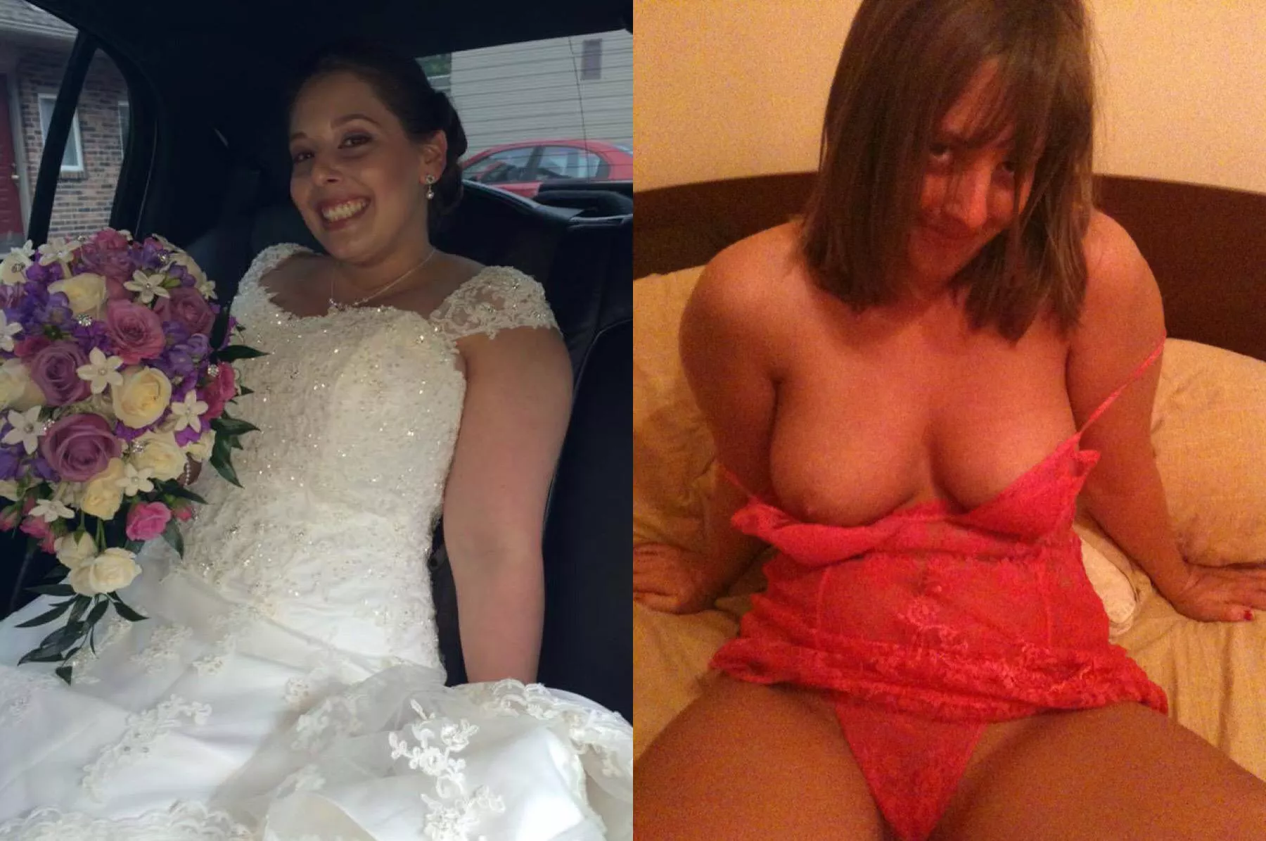 Bride teasing her titty