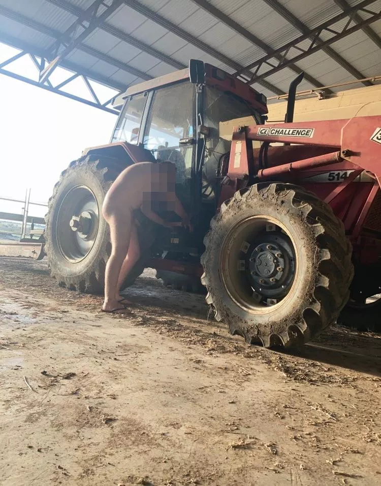 Checking out the tractor