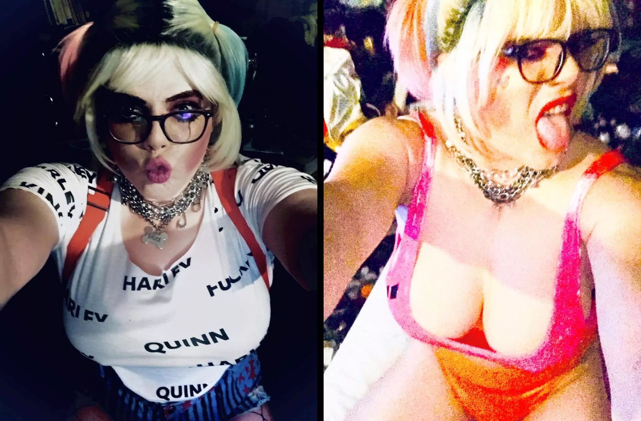 Clothing On\Off, Harley Quinnâ€™s Kiss & Tongue Fetish Cosplay (Jocelyn Rose)