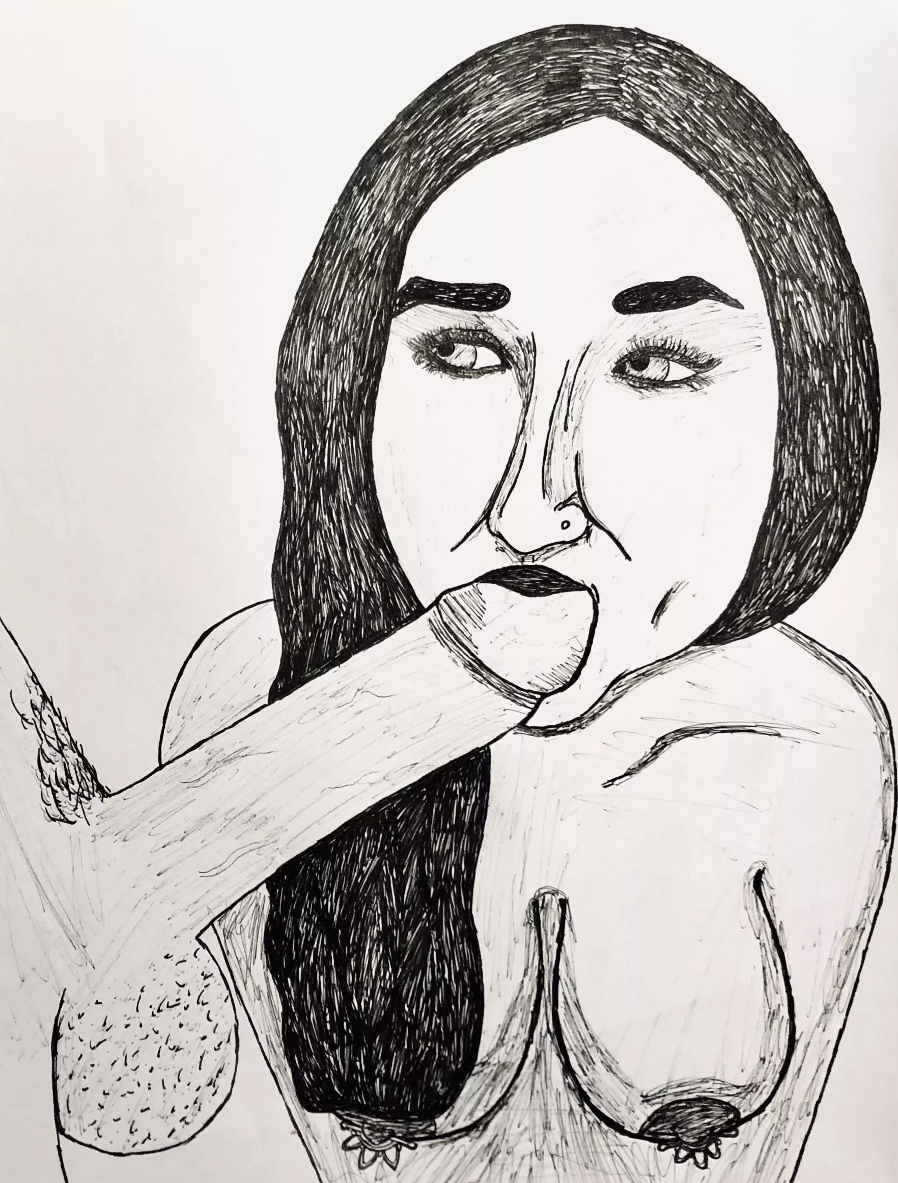 <Guy requested drawings of his beautiful sweetheart wife sucking dick 1/2> by <bottlegrotto>