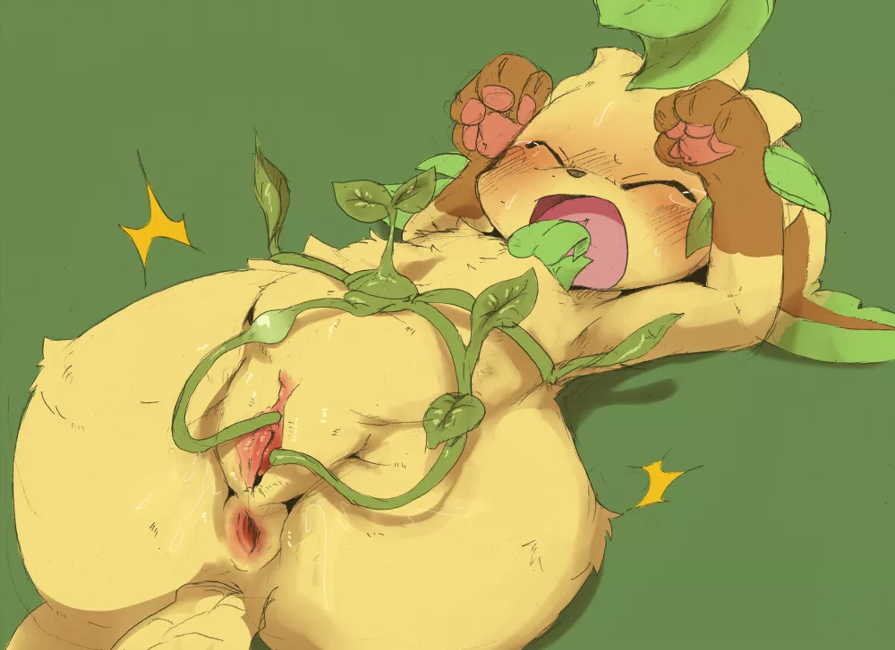 Leafeon using leech seed [F] (dagashi)