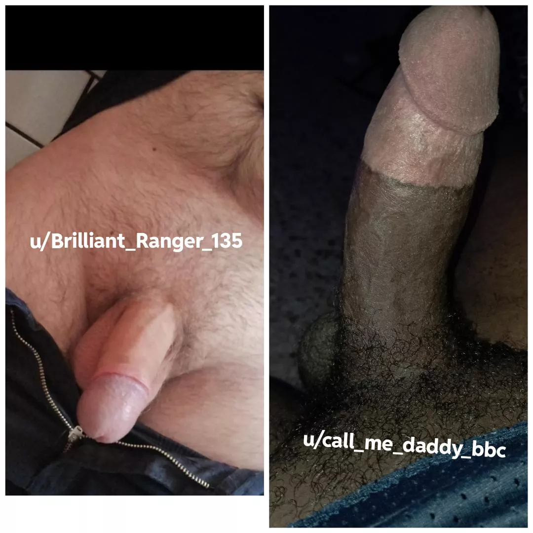 Me vs. u/Brilliant_Ranger_135's lil pecker. He absolutely loved the contrast of his weiner vs real man cock