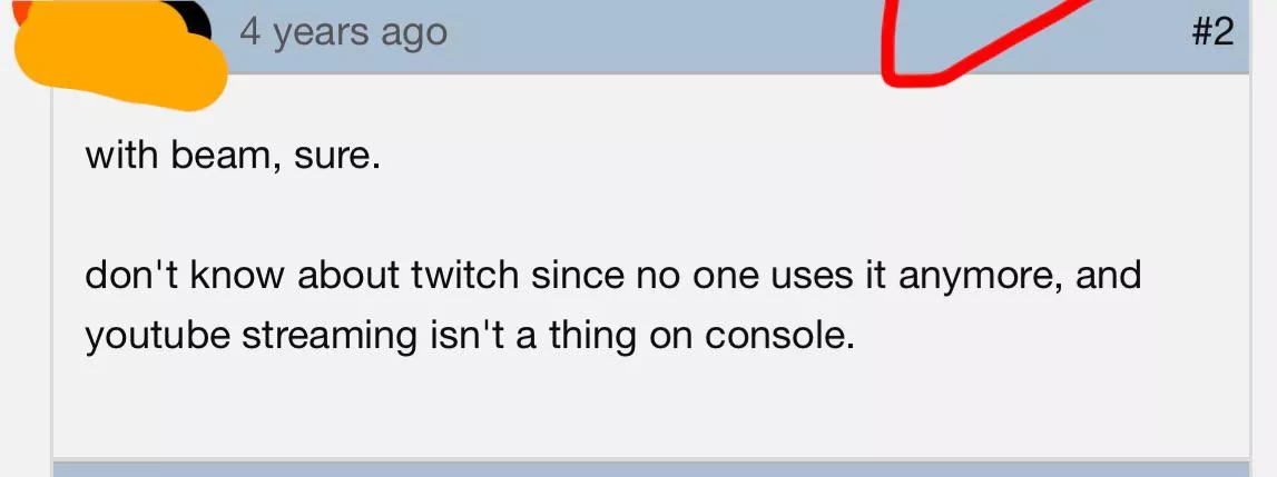 Was looking up if you could stream 360 games from Xbox one and found this hot take.