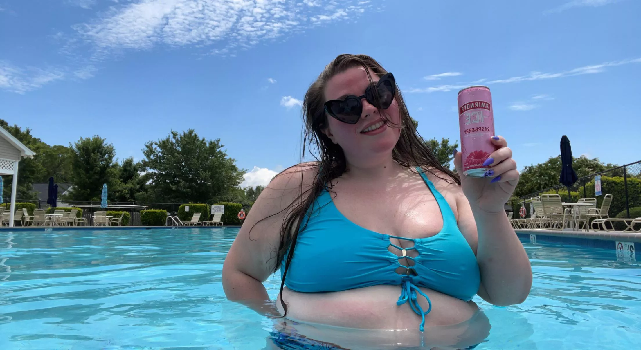 Bikini top & a cold drink