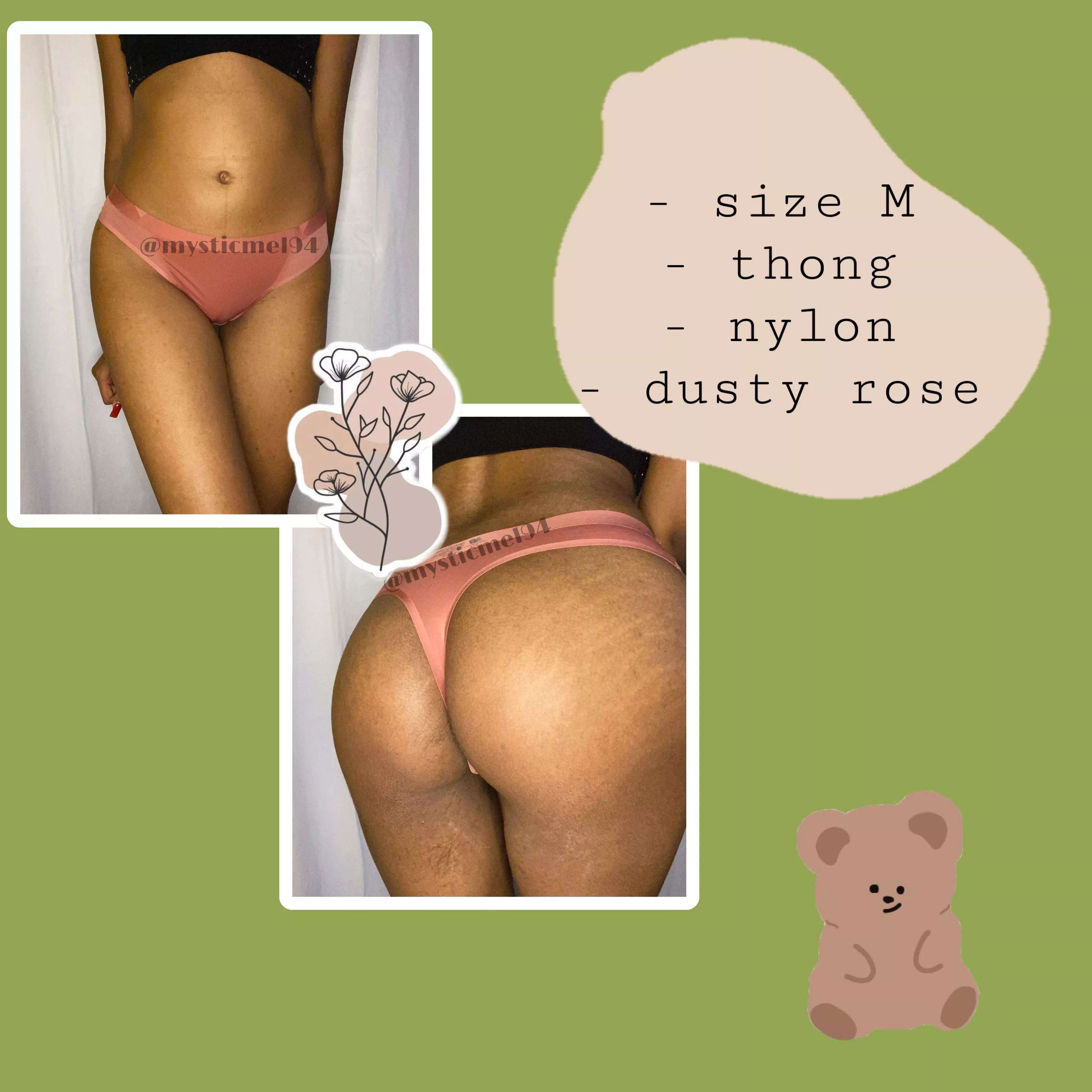 [selling] dusty rose nylon thong! ðŸ’¦ comes with 48 hours of wear, 3 photos and free untracked DISCREET shipping! ðŸ¥° MADE TO ORDER! ðŸ‘ DM or Wire: mysticmel94