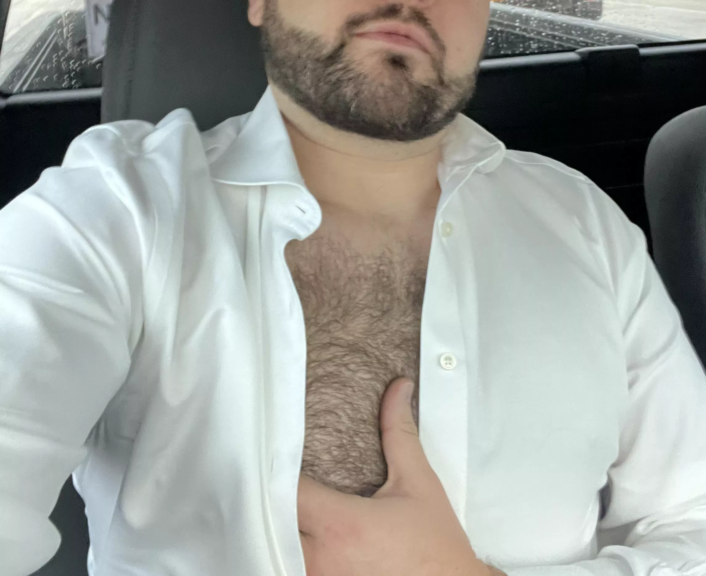 Stuck in traffic, wanted to get more comfortable and lose a few buttons. (31)