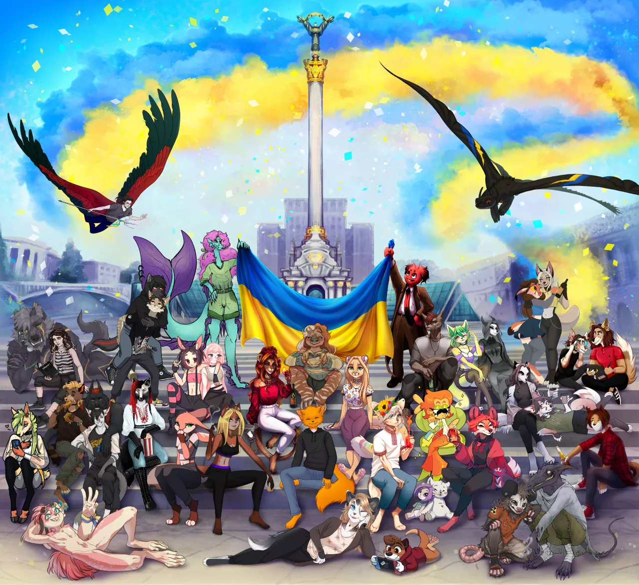 Ukraine Independence Day (art by Haru_Agayava + others)