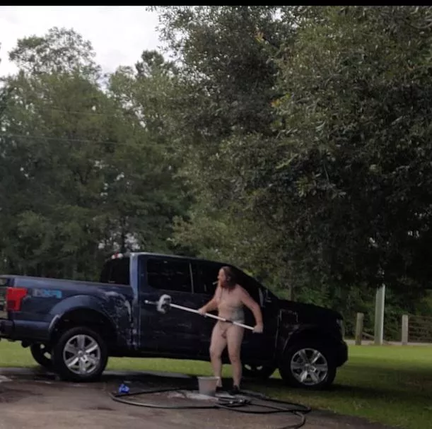 washing the truck