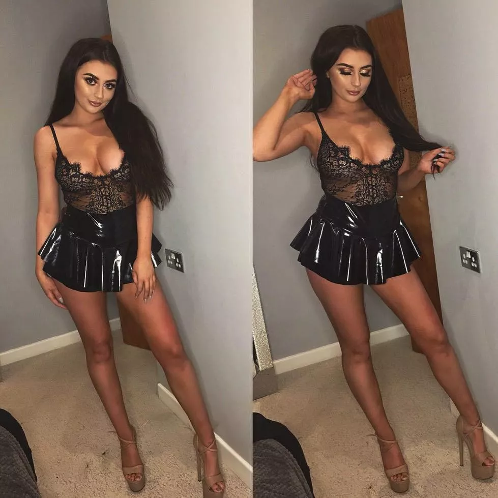 Latex skirt chav