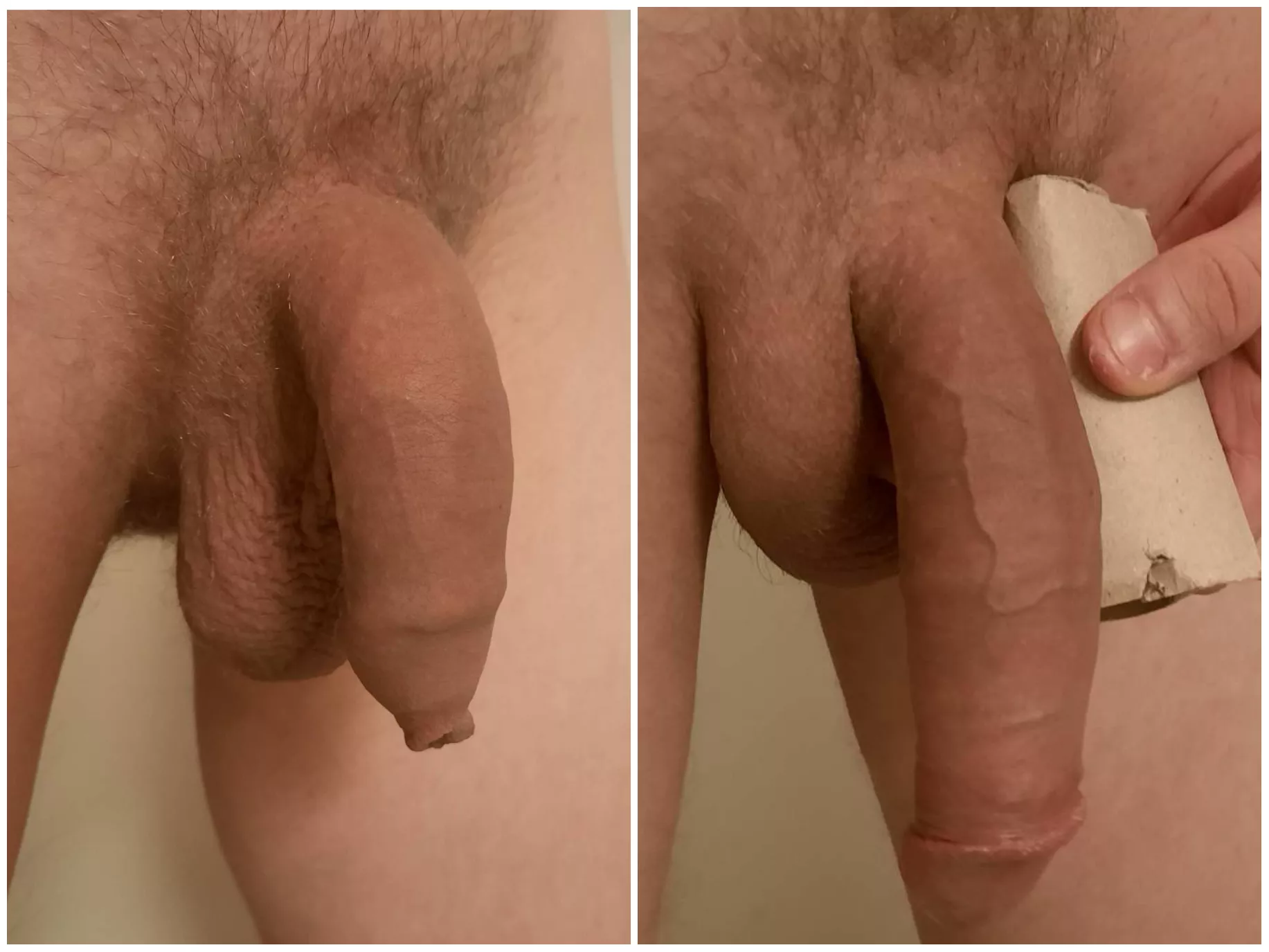 My cock compared fully soft and semi hard