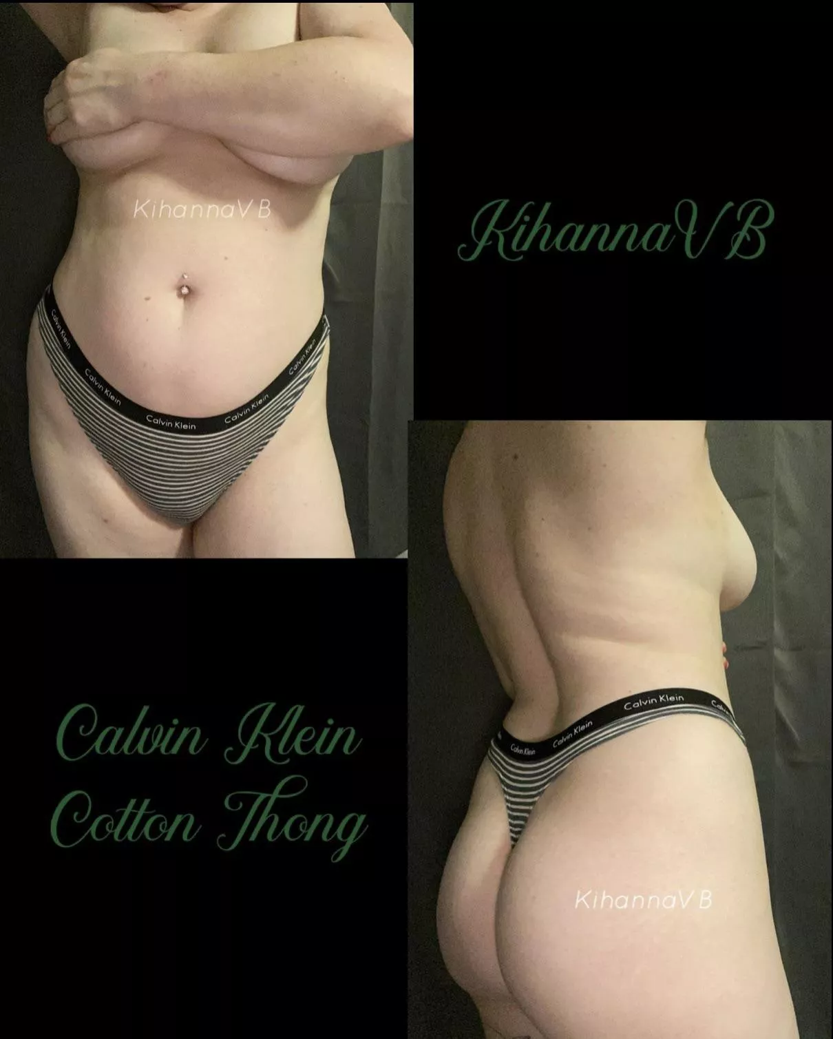 [Selling] This cotton green stripe CK thong is one of my favorites! Message to buy! Go check my profile for my of link.