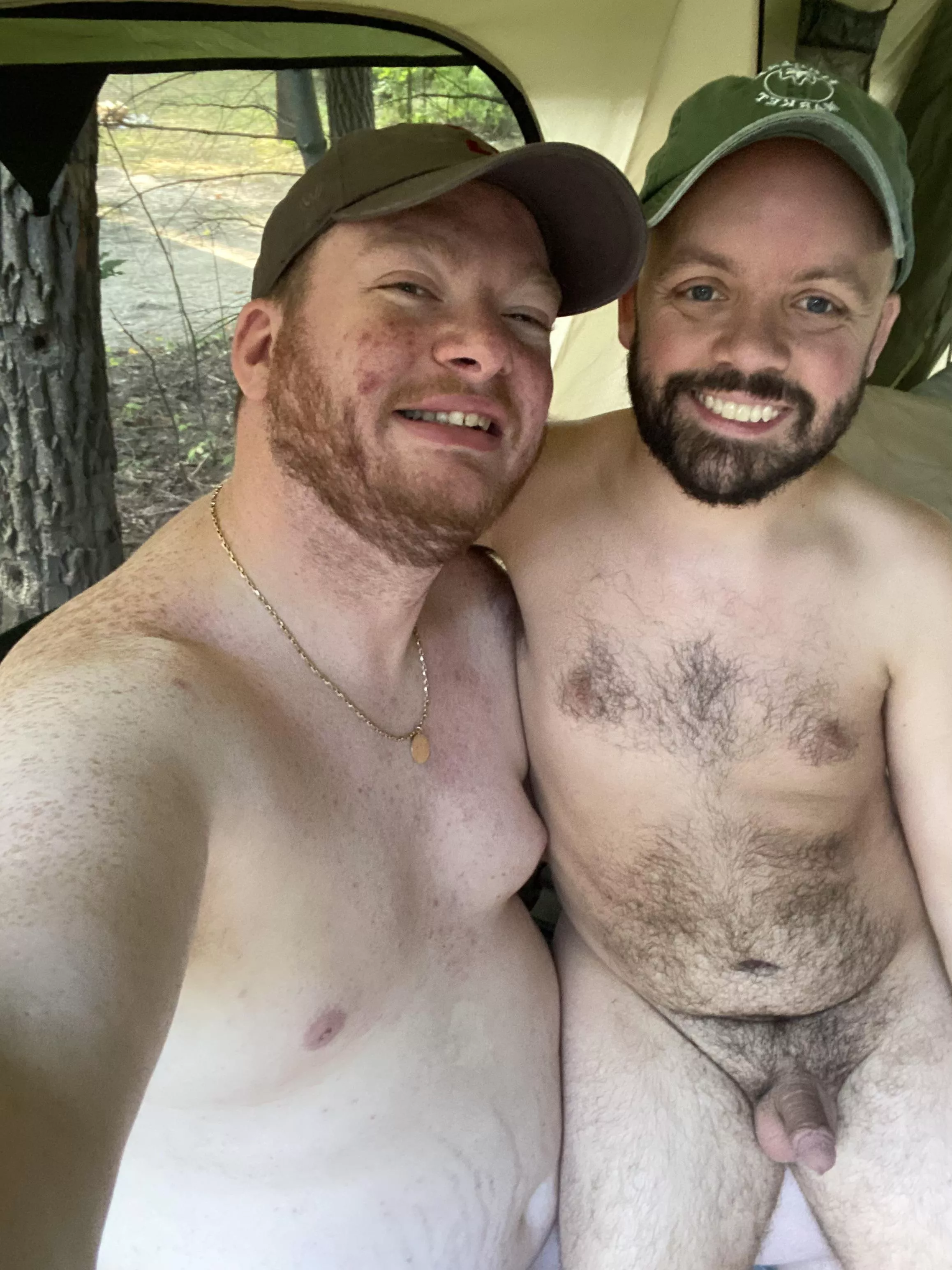 Enjoying our nude camping weekend