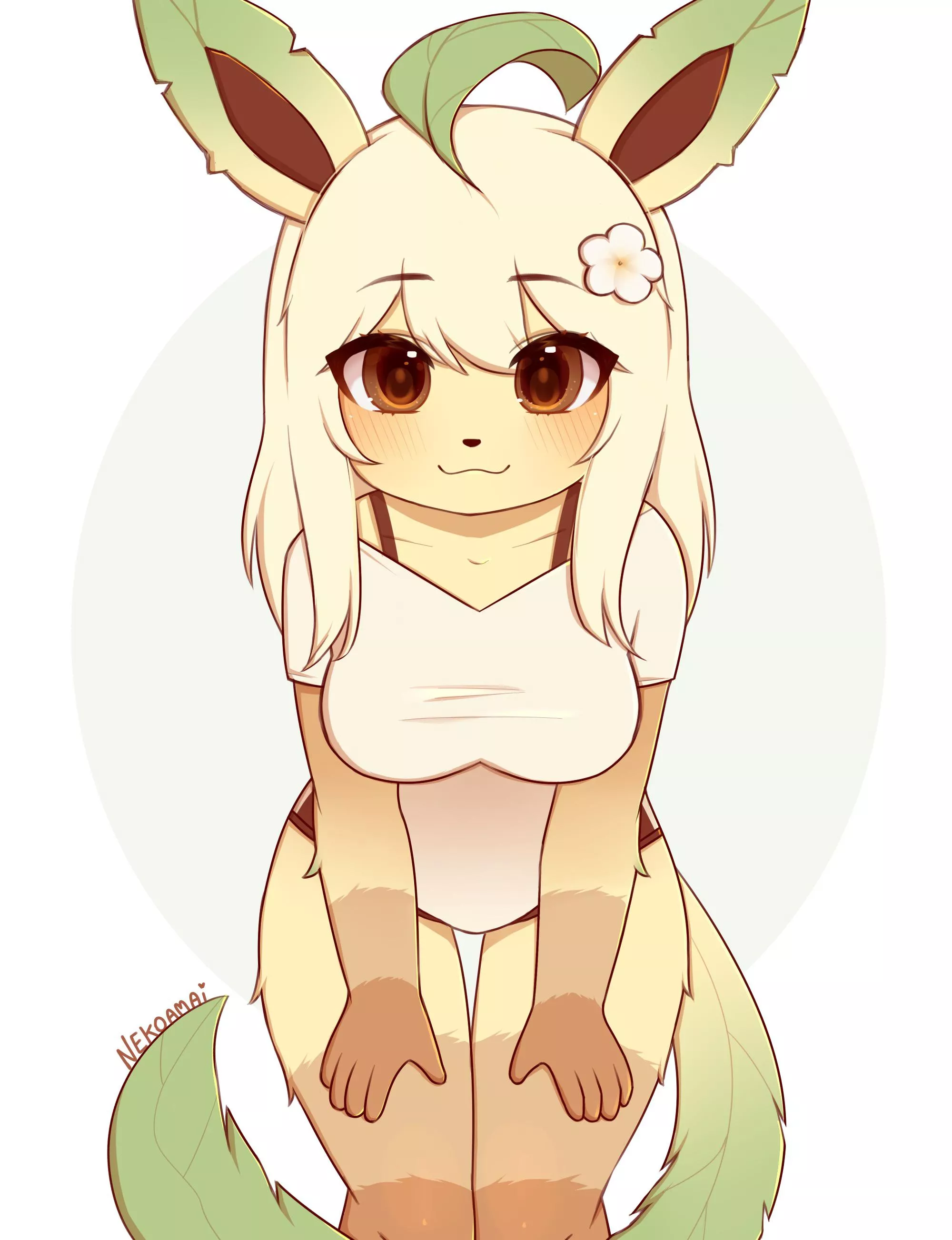 Leafeon (Art by me: @itsnekoamai on twitter)