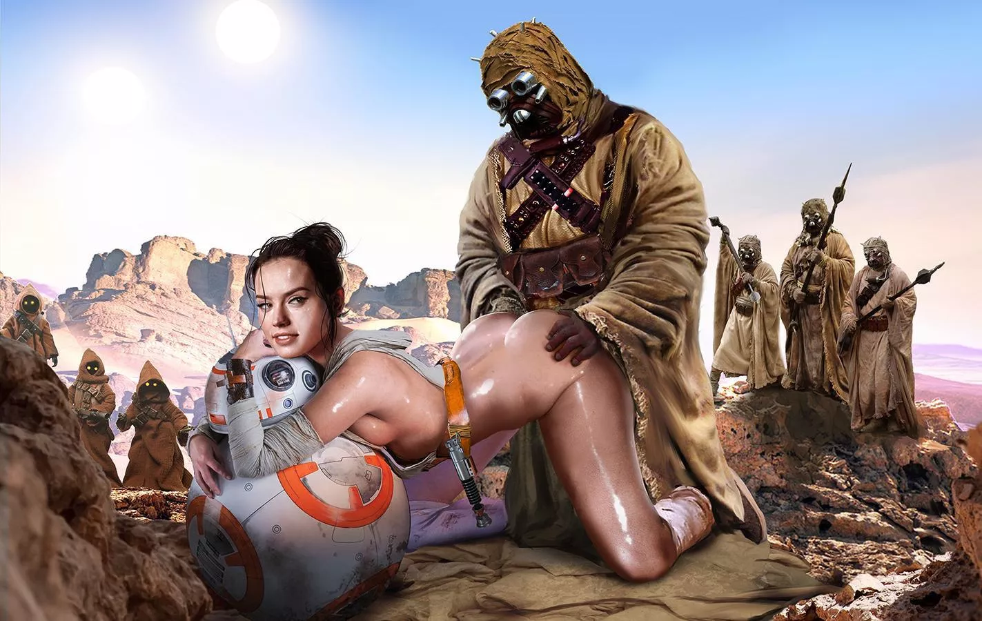 Rey enjoying the tusken tribe (Unknown)