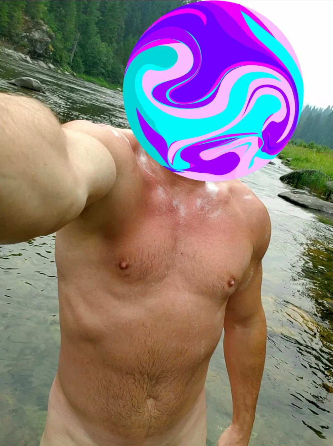 A lil' bath time down at the river! 😉