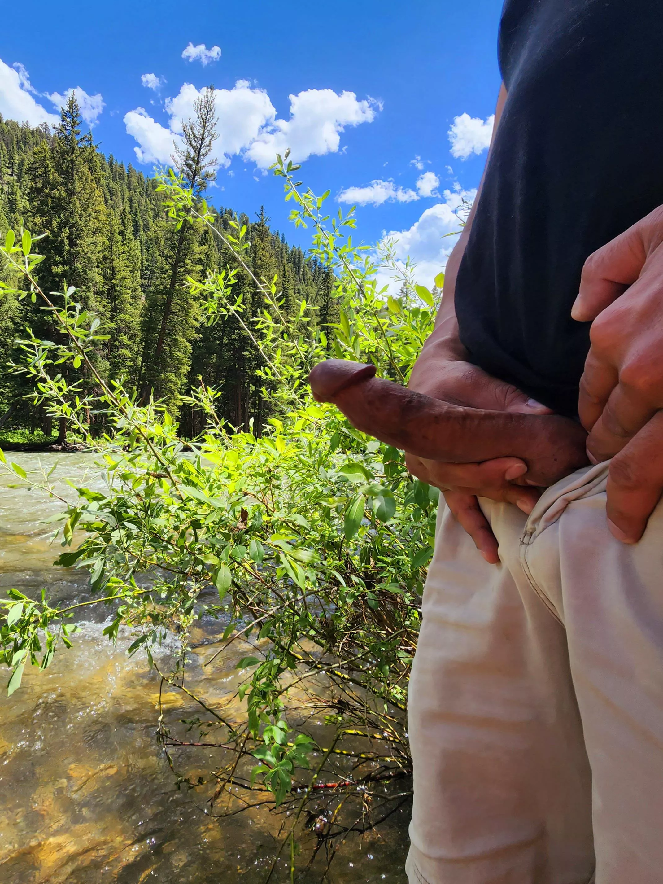 Casting two rods while fishing.