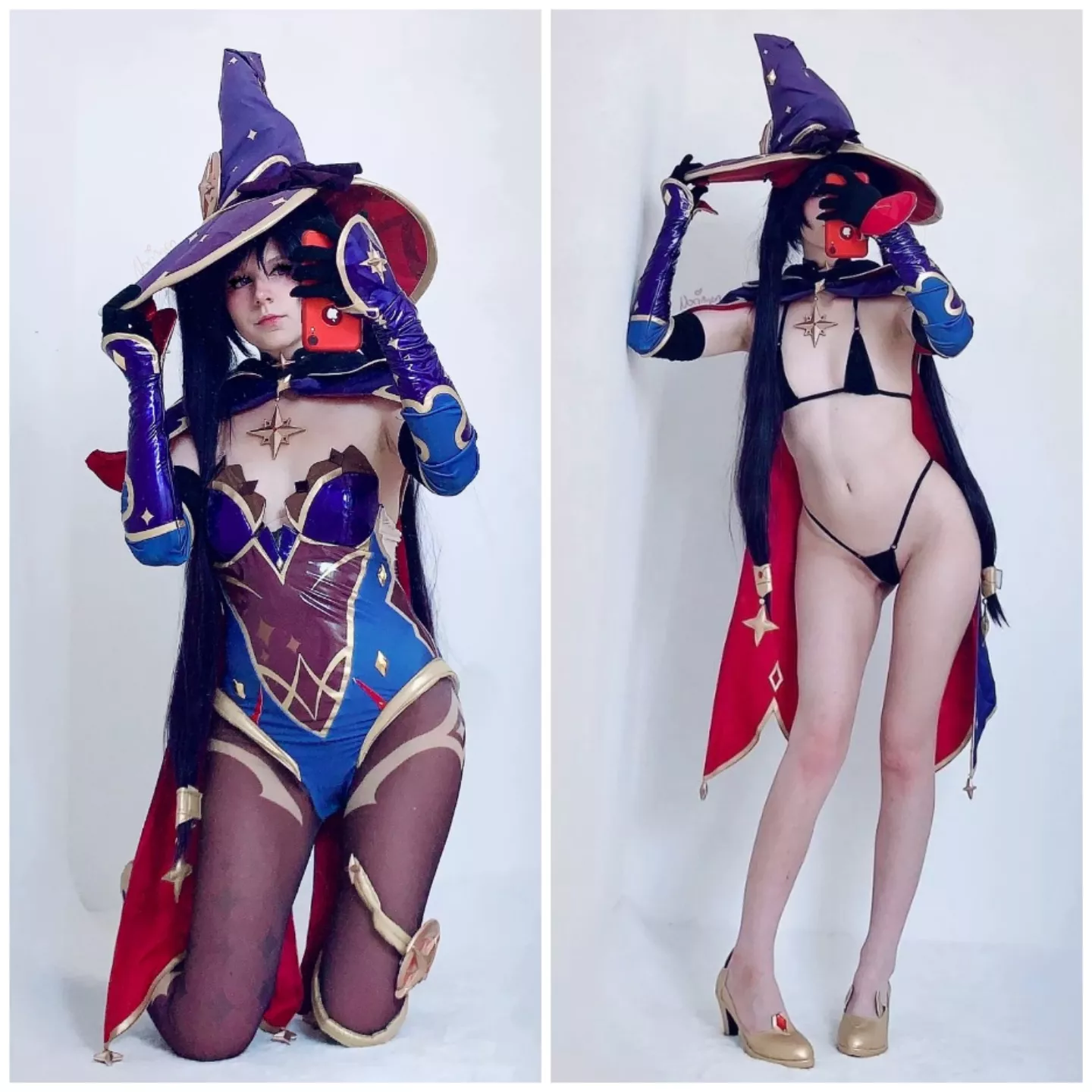 Do you prefer the full cosplay? Or the bikini version~ Mona from Genshin Impact by x_nori_ [Self]