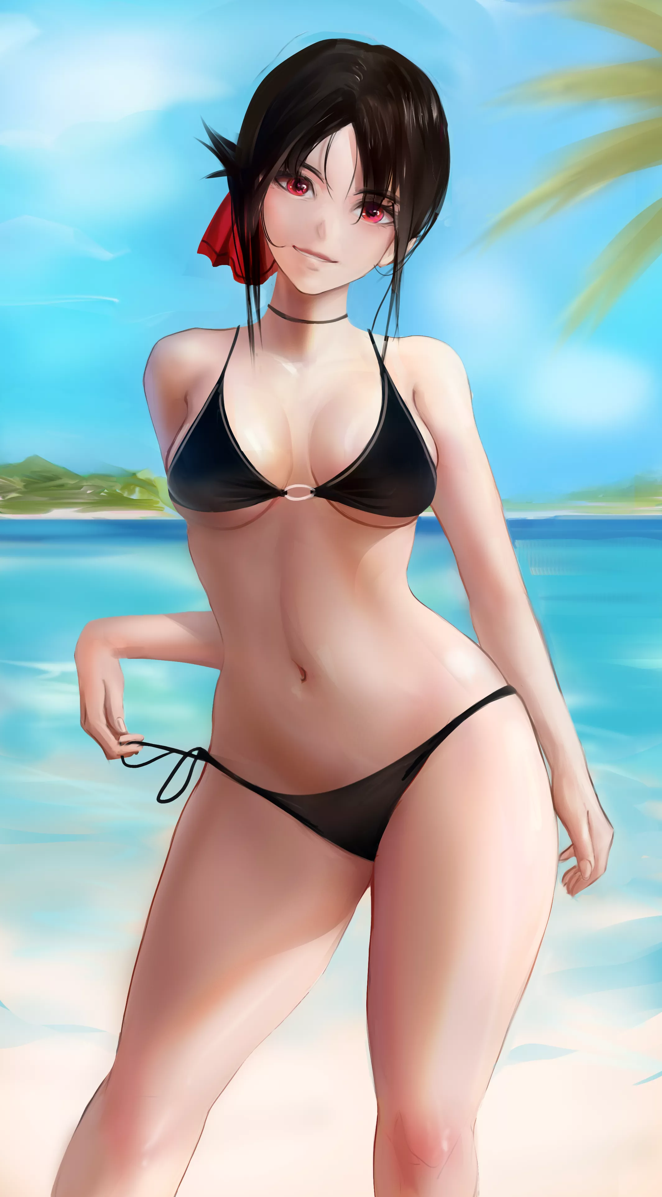 Hot day on the beach with Kaguya (by me)