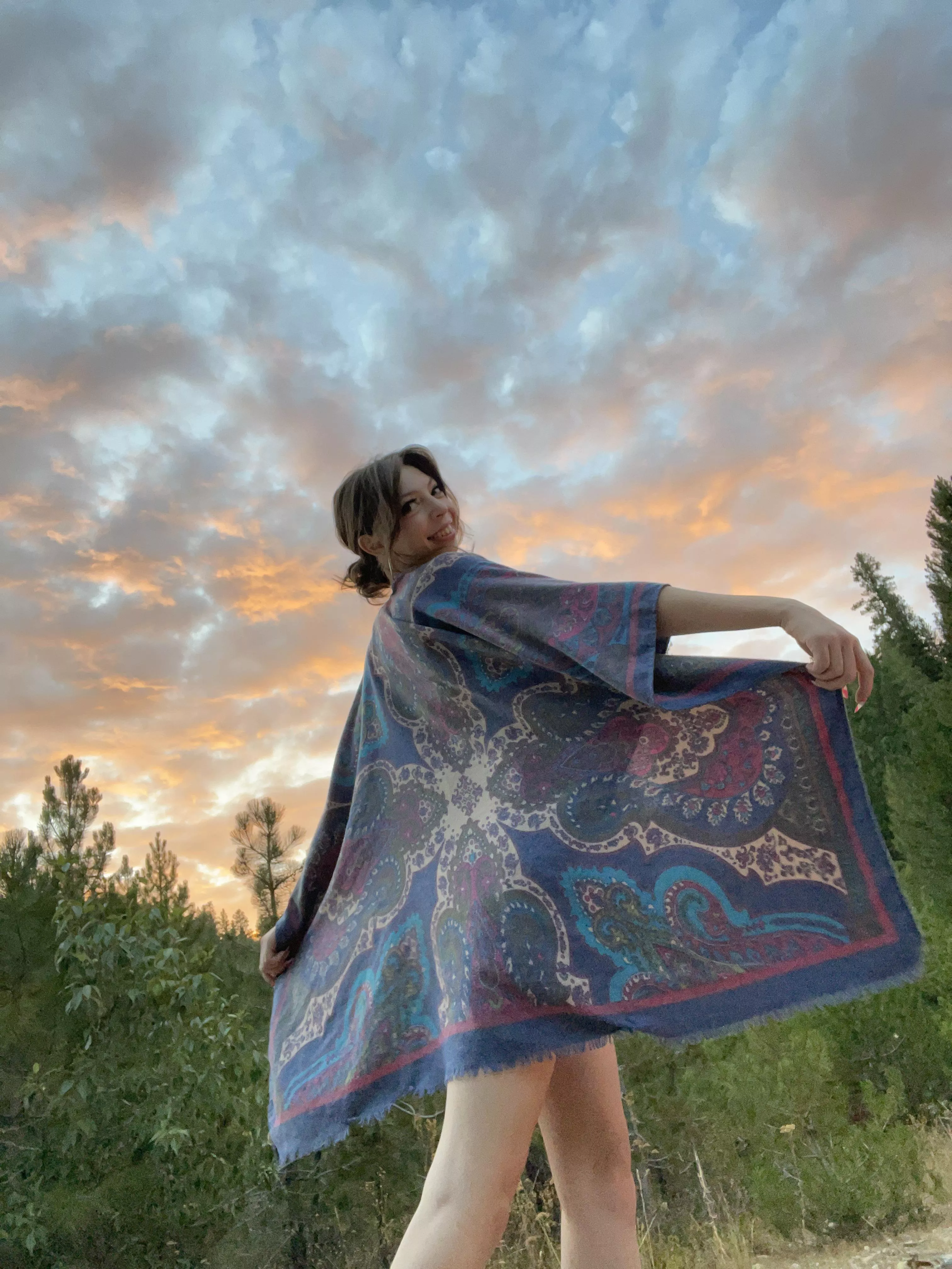 I thought this shawl was close enough! 22(f) that sky was so pretty