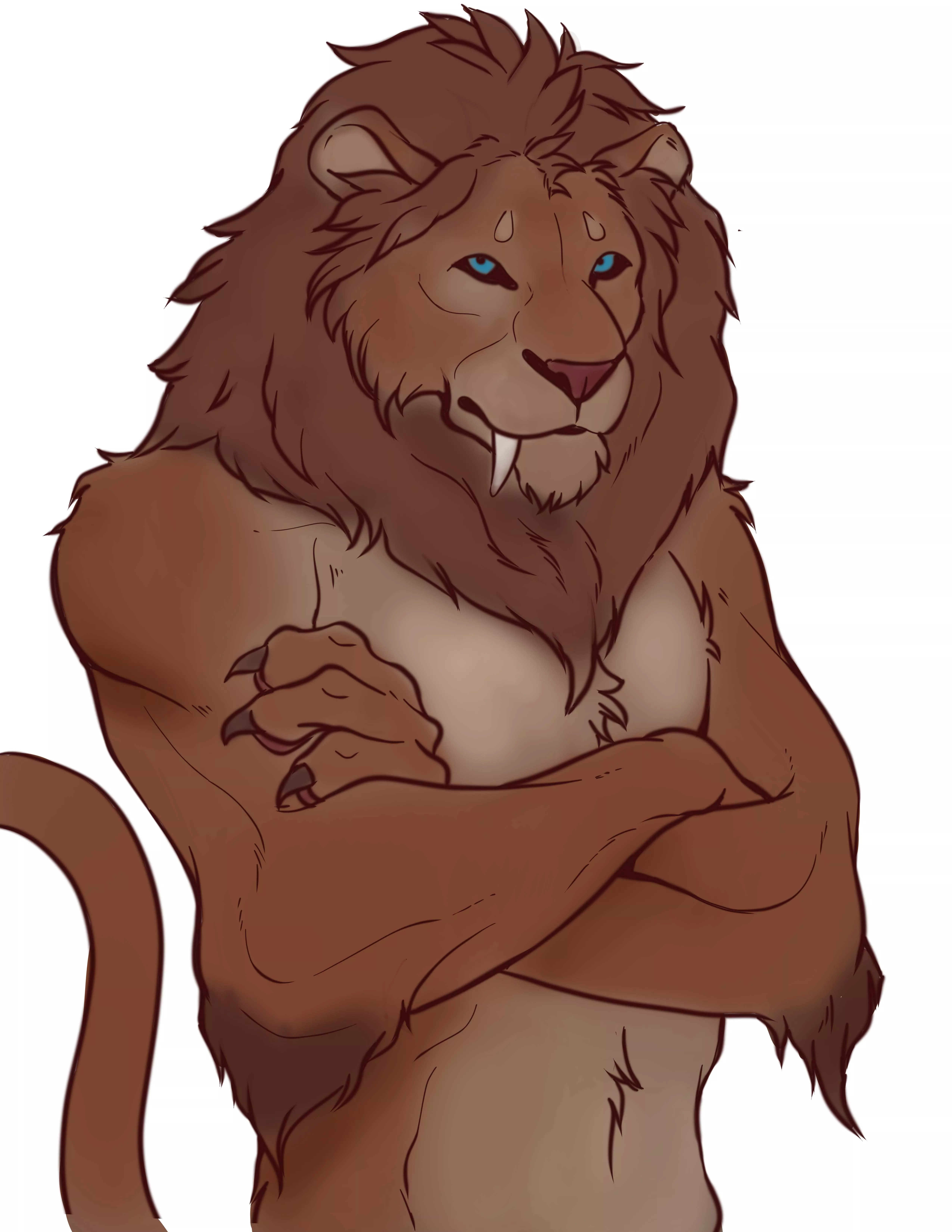 Kofi sketch commission - Tylor - Lion Sabretooth cross.