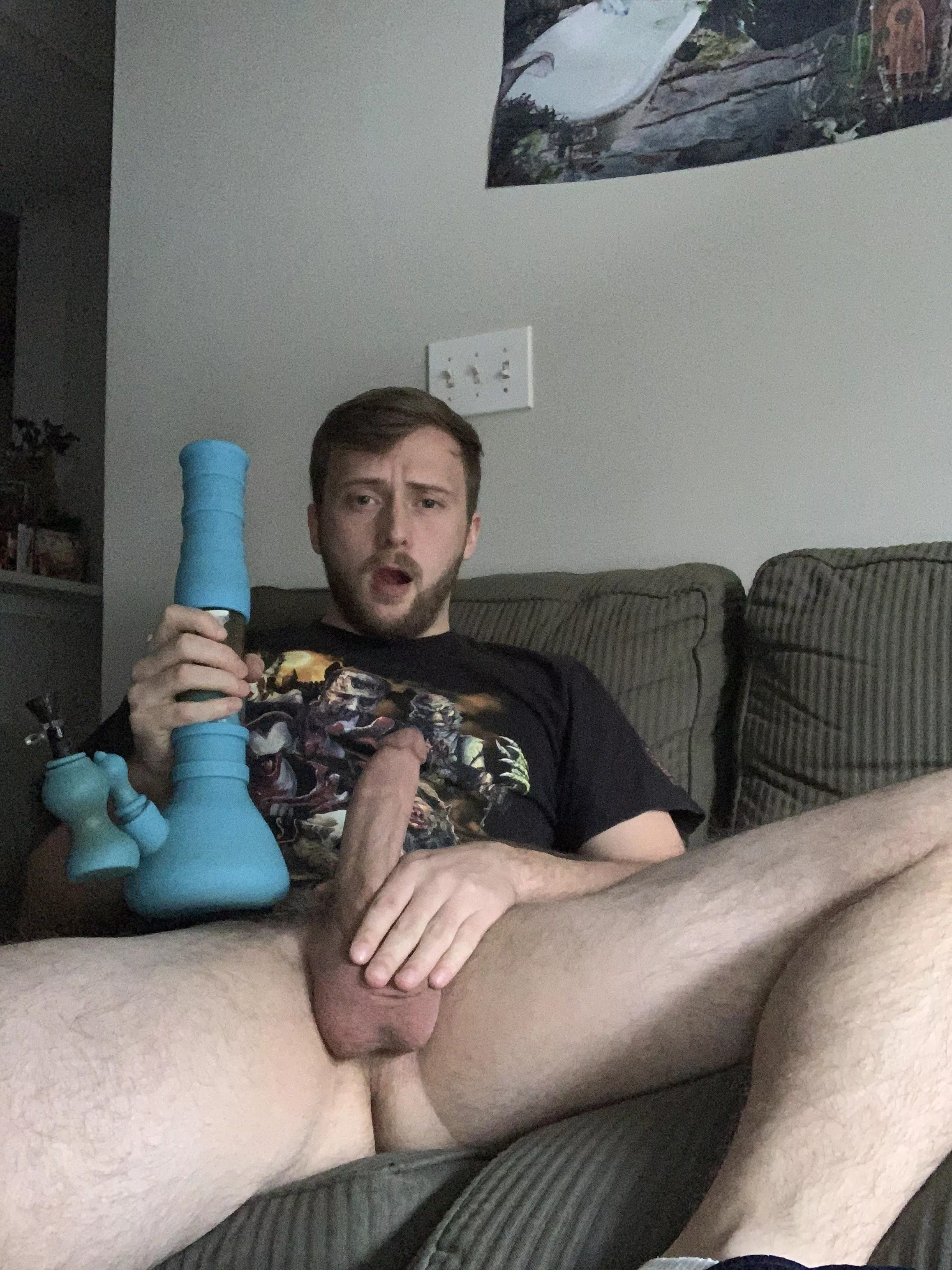 Suck my cock while I light you a hit?