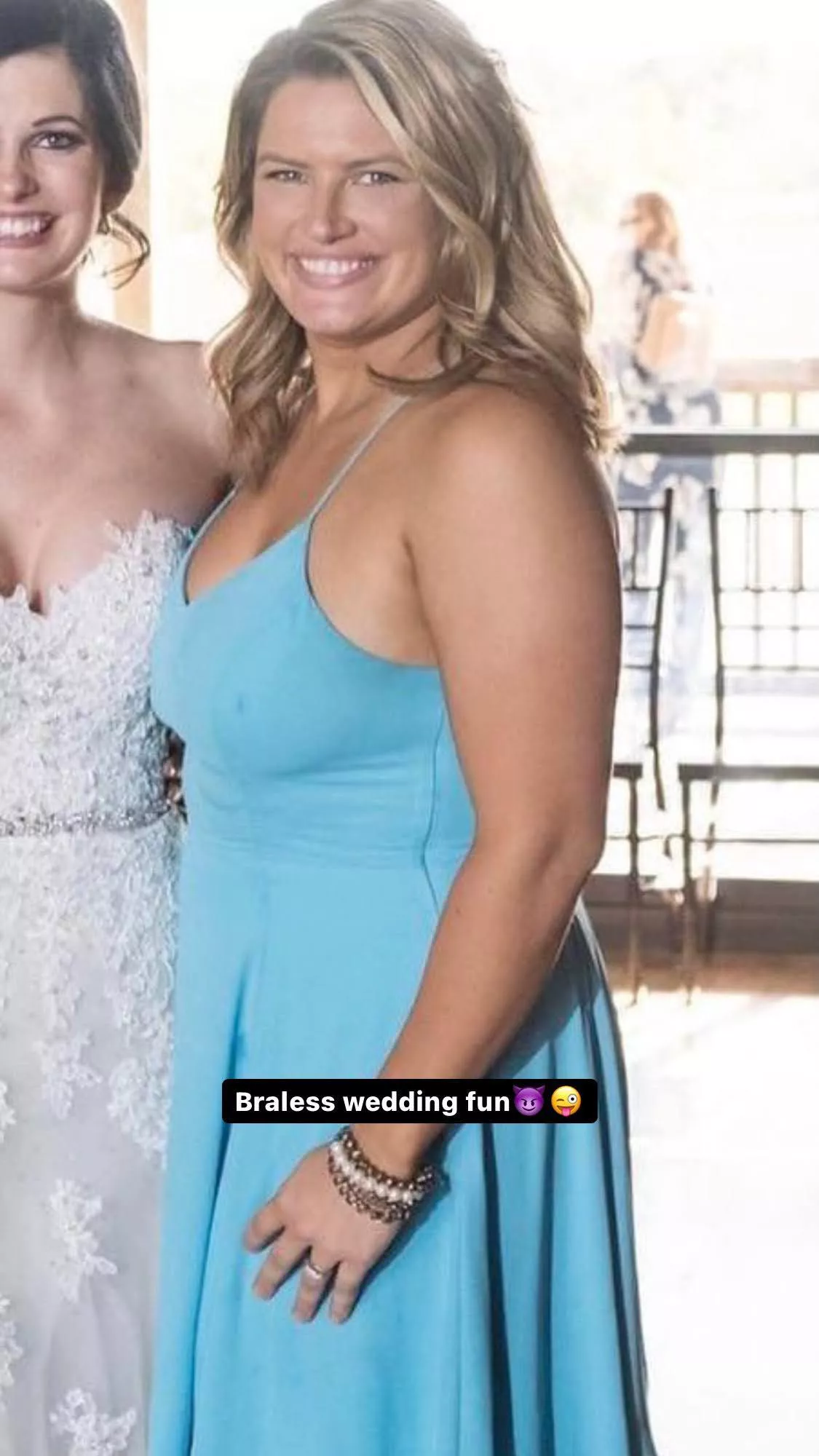 Mom of 2, but still went braless to my friendâ€™s weddingðŸ˜ˆ would you hit on me?ðŸ˜ˆ [Image]