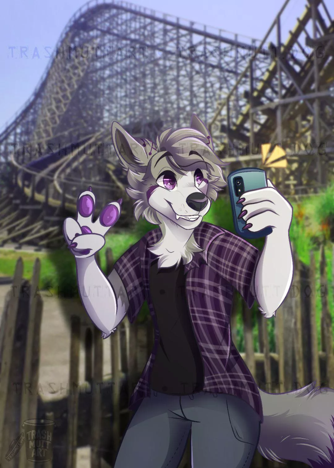 Roller Coaster Selfie ðŸŽ¢ (art by me - TrashmuttArt on Twitter)