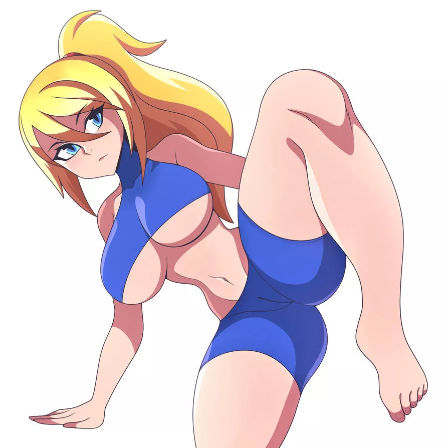 Samus Aran in shorts doing a karate pose! (AbyssWatchers)