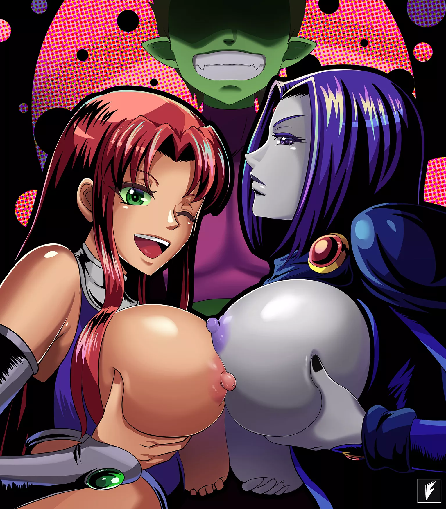 Starfire And Raven Breast To Breast (Teng zhai zi) [DC]