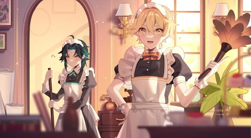 Aether in maid clothes is just 🙏